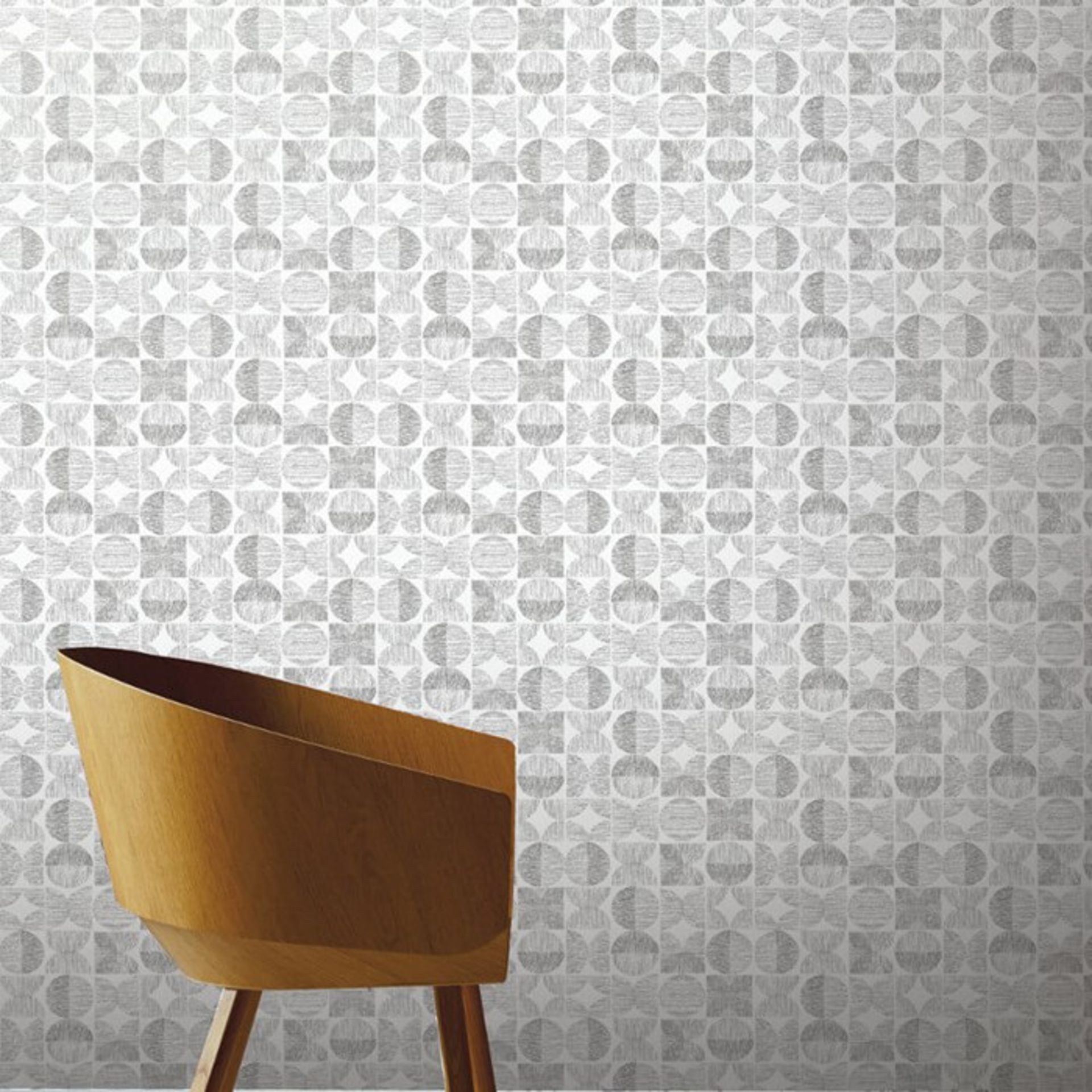 1 LOT TO CONTAIN 4 AS NEW ROLLS OF ARTHOUSE RETRO CIRCLE GREY WALLPAPER - 902402 / RRP £35.96