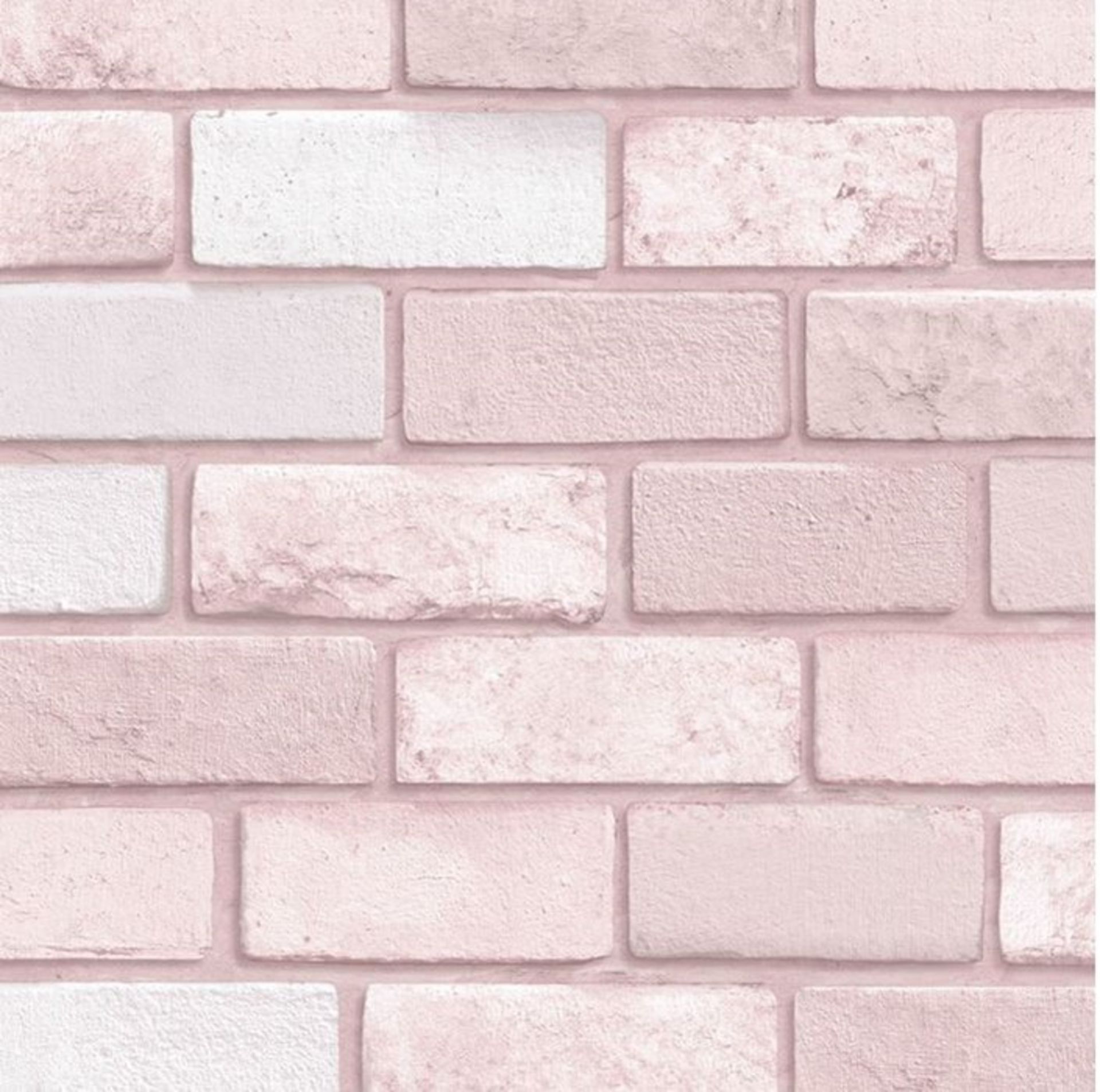 1 AS NEW ROLL OF ARTHOUSE DIAMOND BRICK GLITTER WALLPAPER IN PINK - 260005