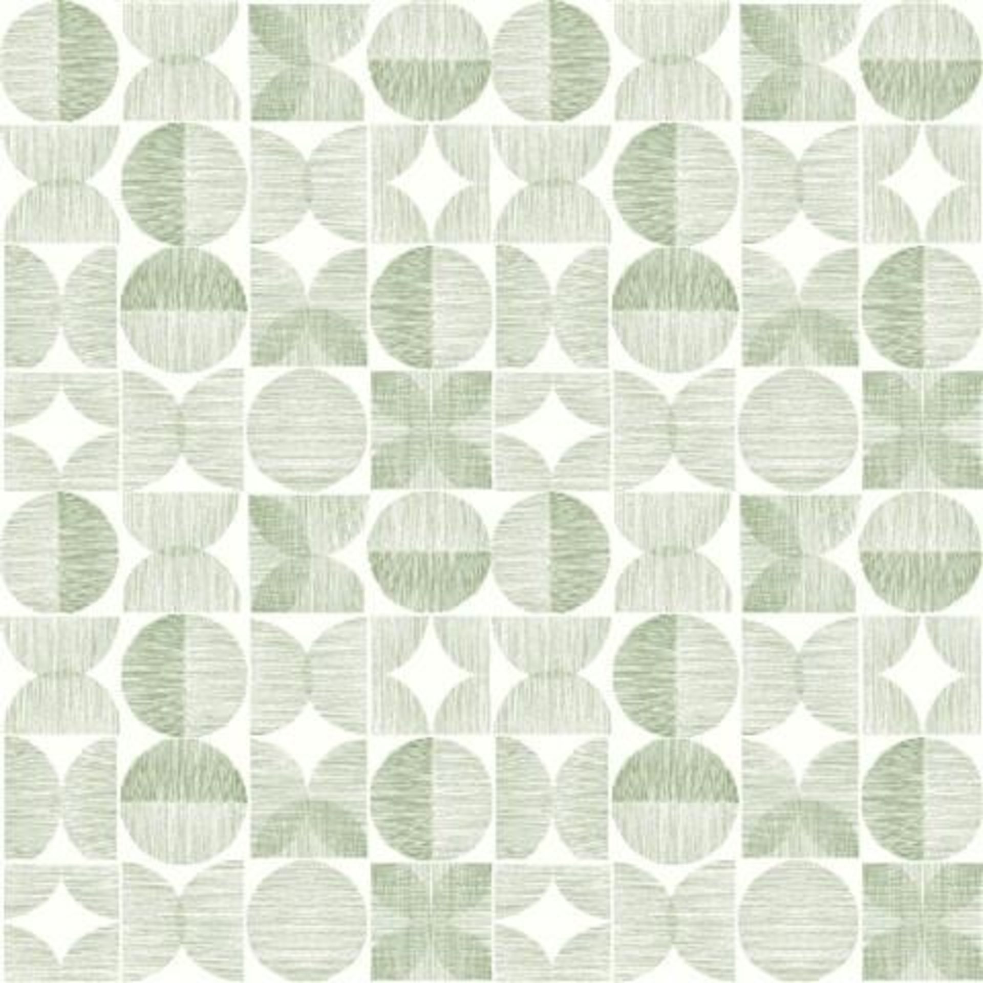 1 AS NEW ROLL OF ARTHOUSE RETRO CIRCLE GREEN WALLPAPER - 902403 / RRP £8.99