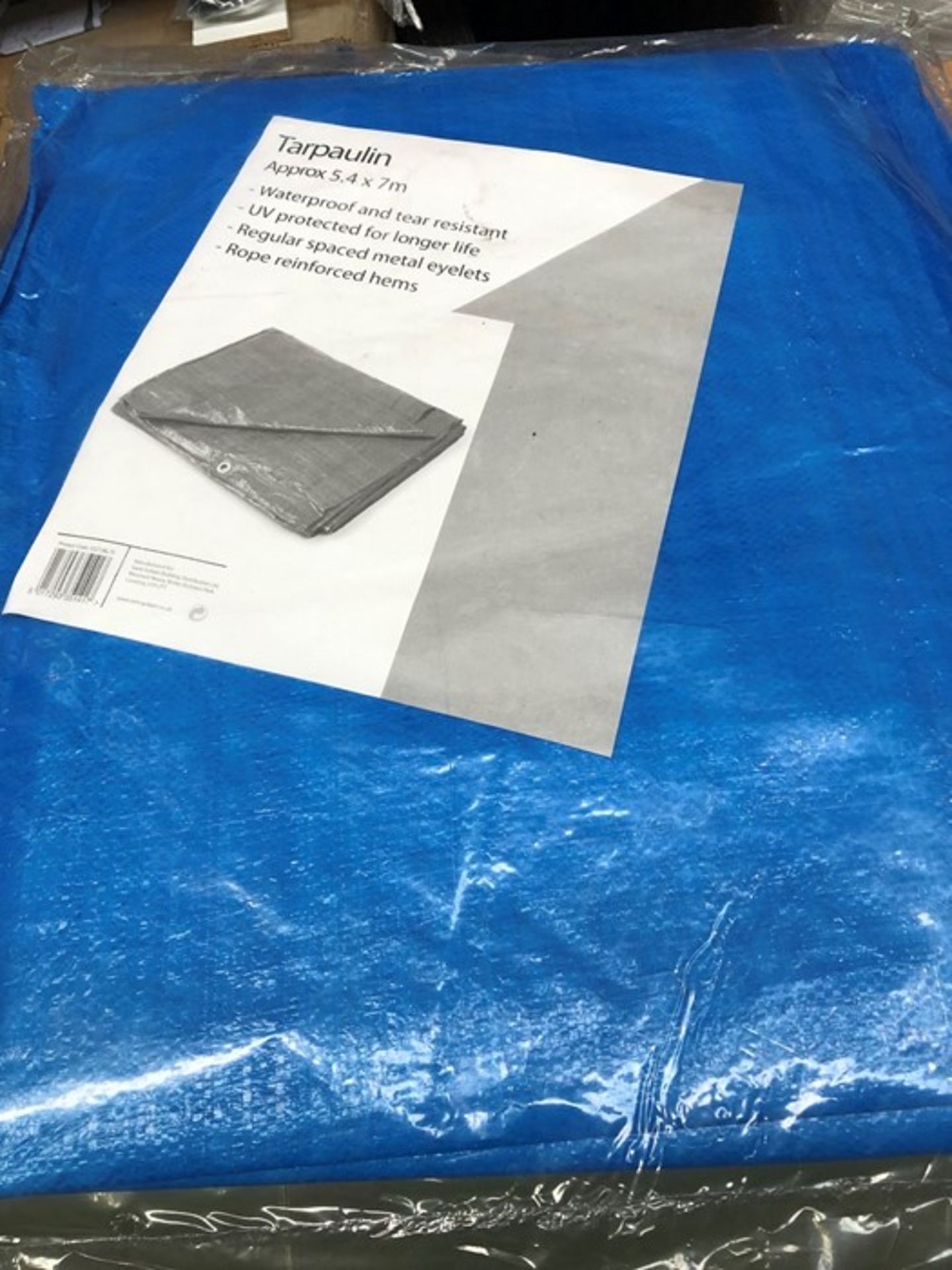 1 BAGGED TARPAULIN IN BLUE / SIZE: 5.4 X 7M (SOLD AS SEEN)