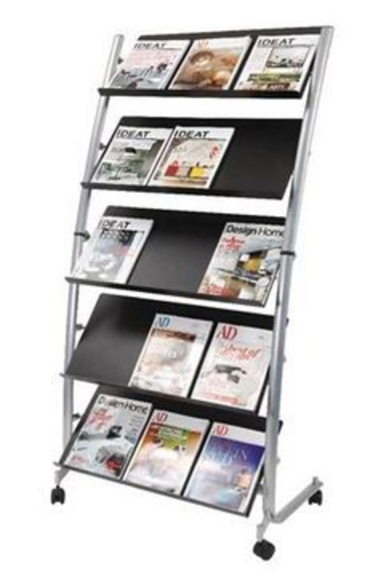 1 BOXED ALBA 5 SHELF SINGLE SIDED MOBILE LITERATURE STAND - DD5GM / RRP £127.60