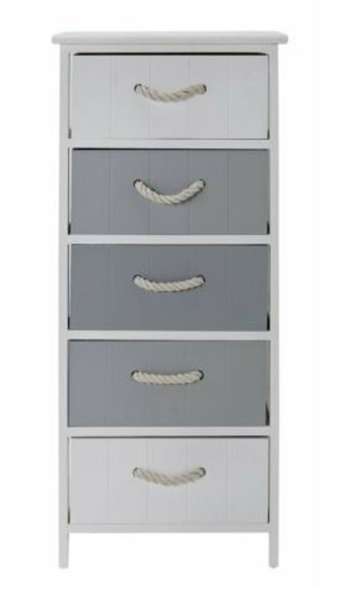 1 BOXED ELLA 5 DRAWER ROPE HANDLE UNIT - GREY