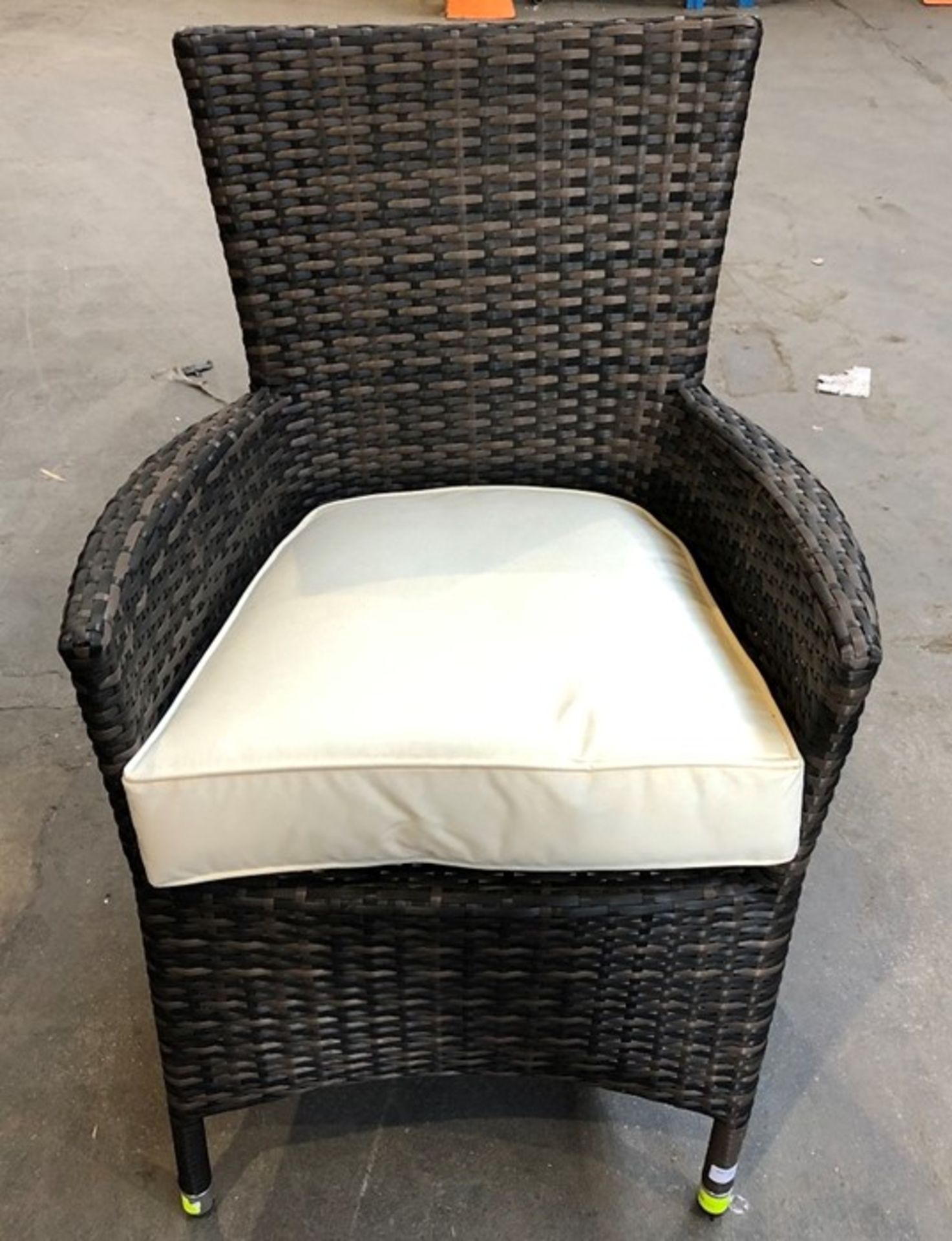 MIXED BROWN RATTAN OUTDOOR DINING CHAIR