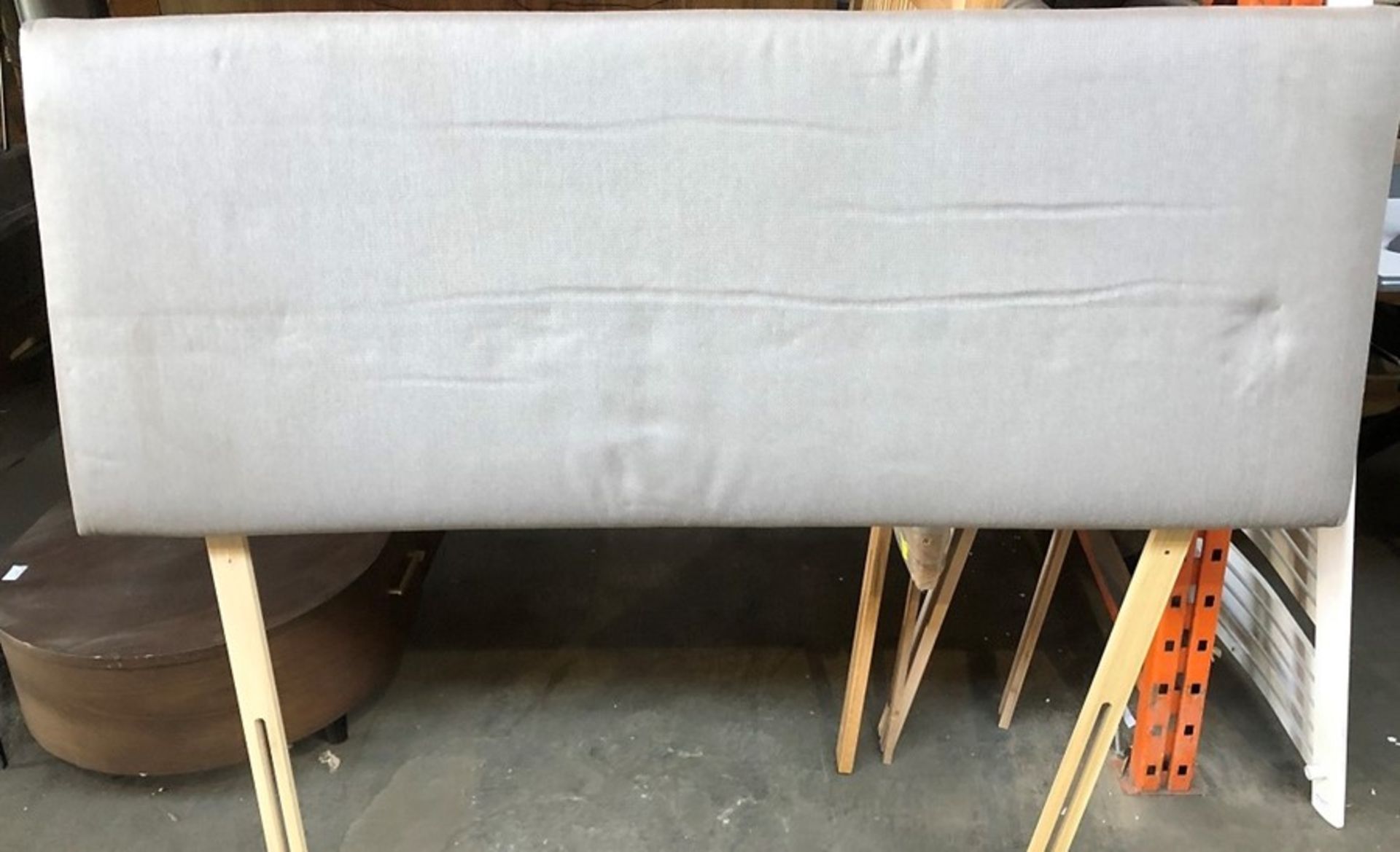 GREY CLOTH 5FT DIVAN HEADBOARD