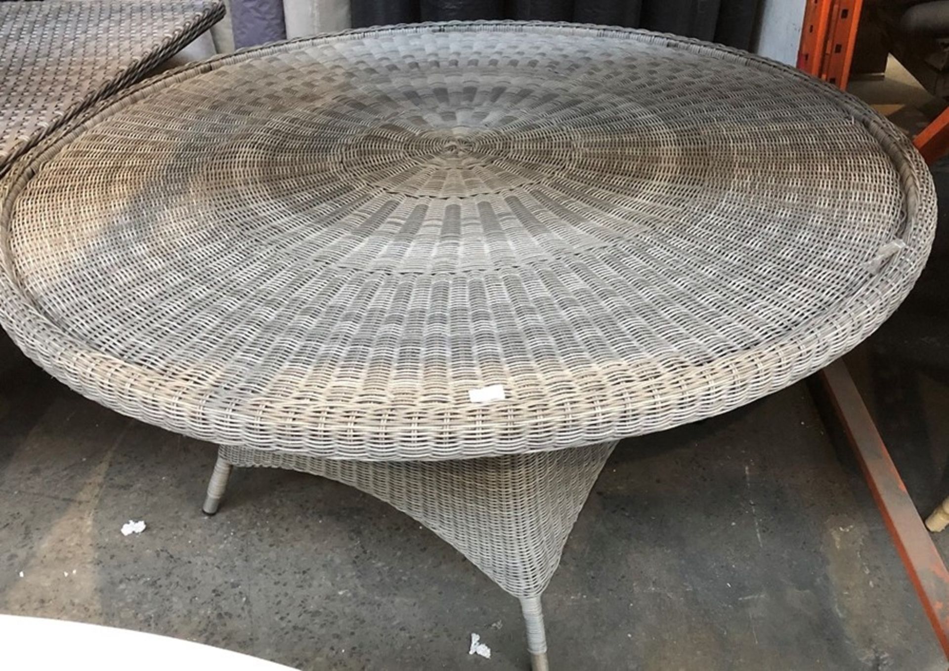 JOHN LEWIS RATTAN LARGE ROUND OUTDOOR DINING TABLE GREY