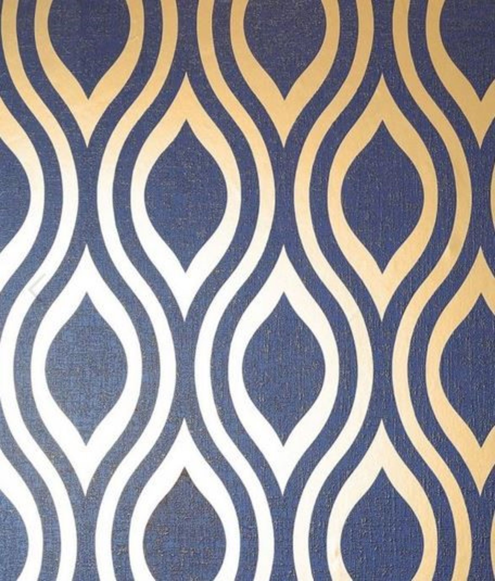 1 LOT TO CONTAIN 8 AS NEW ROLLS OF ARTHOUSE LUXE OGEE NAVY GOLD WALLPAPER - 910203 / RRP £103.92