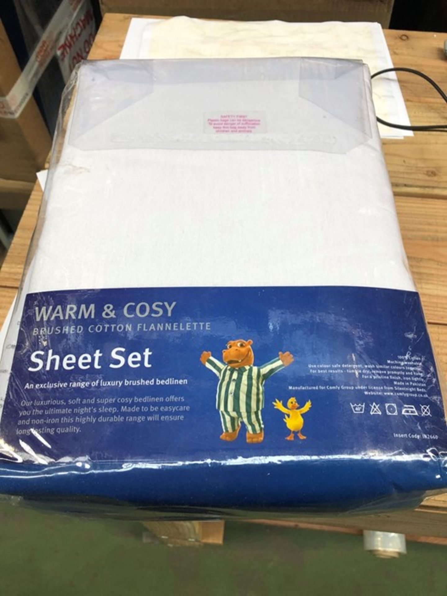 1 SILENTNIGHT FLANNELETTE SHEET SET - WHITE / SINGLE