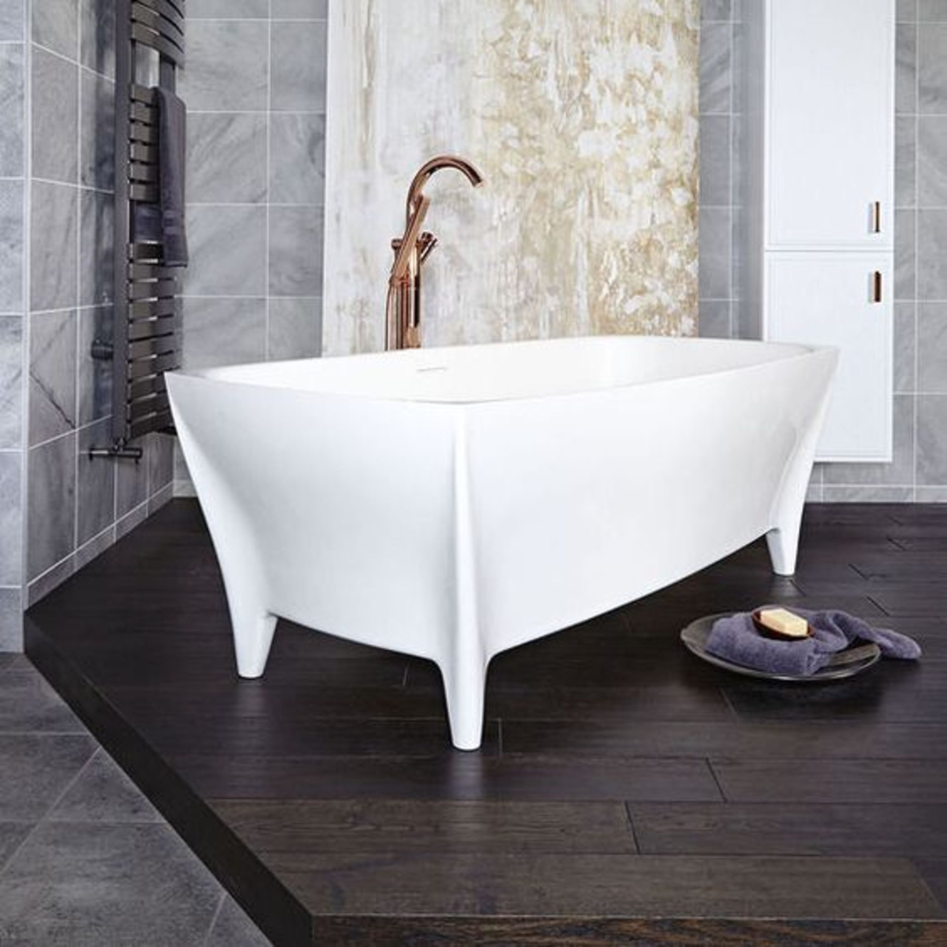 1700 X 800 SOLID TOUCHSTONE TRANSITION DOUBLE ENDED FREE STANDING BATH. NEW, PACKAGED & UNUSED - Image 2 of 3