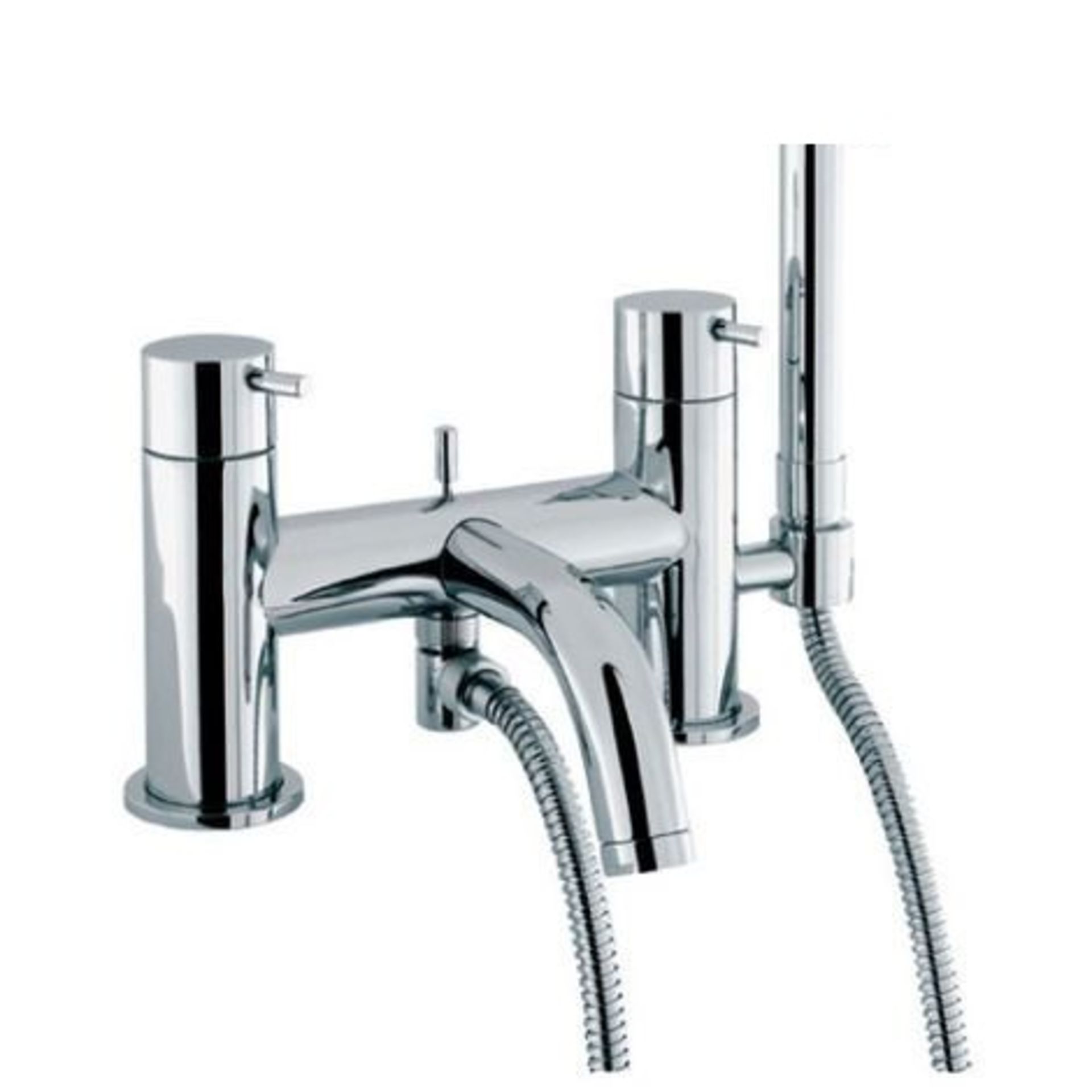 METRO HIGH QUALITY SOLID BRASS, DOUBLE DIPPED CHROME DESIGNER BATH & SHOWER MIXER TAP WITH HOSE,