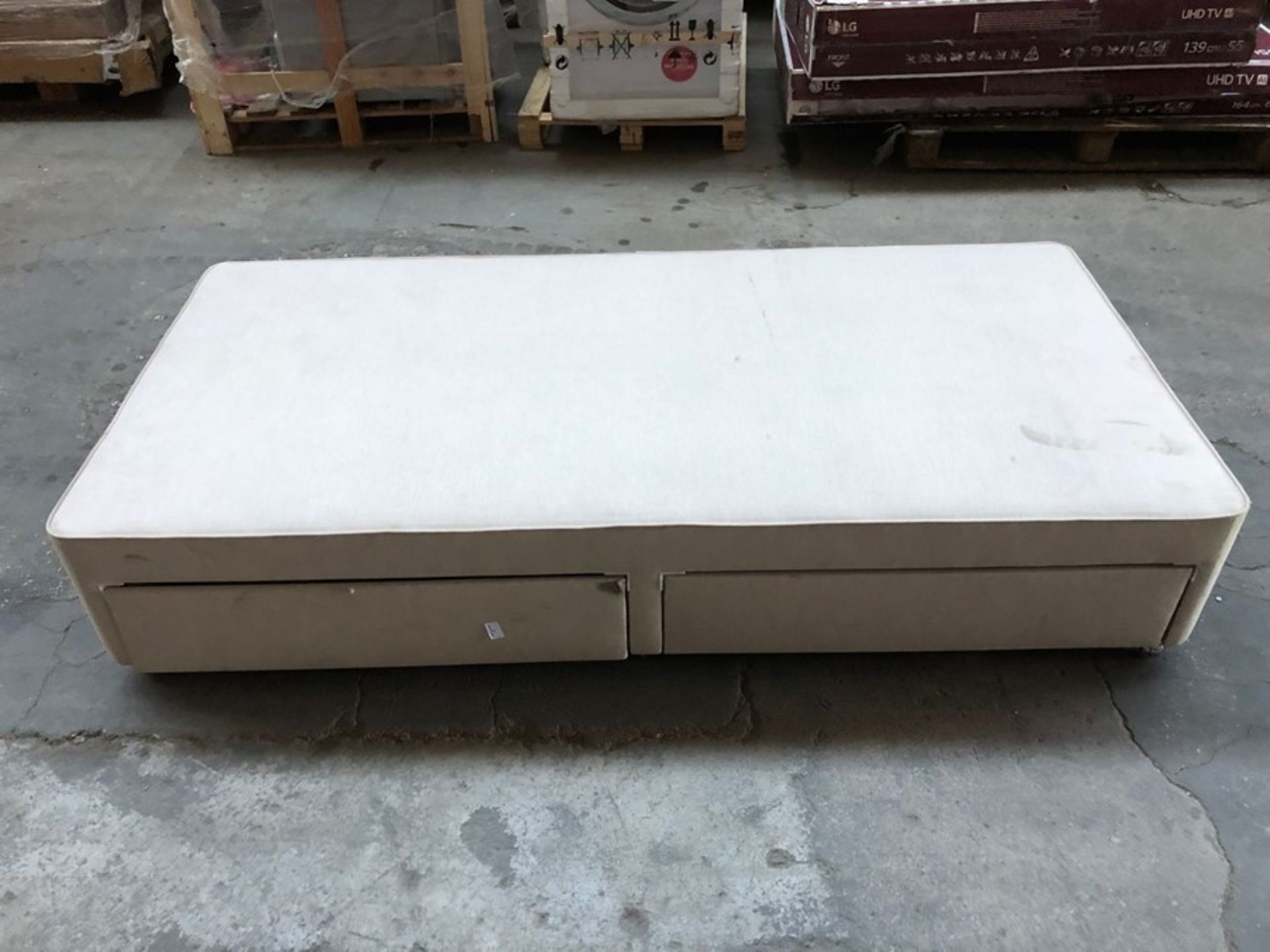 2-DRAWER SINGLE DIVAN BASE IN BEIGE