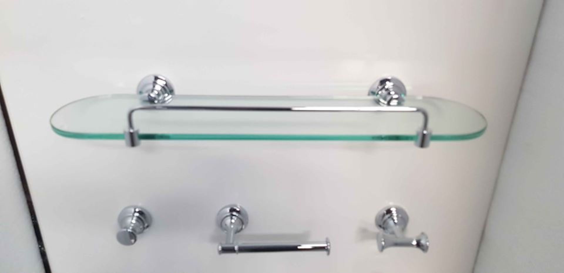TRANSITION 12 PIECE, VERY HIGH QUALITY, BATHROOM ACCESSORY SET IN POLISHED CHROME & CERMAIC - Image 3 of 5