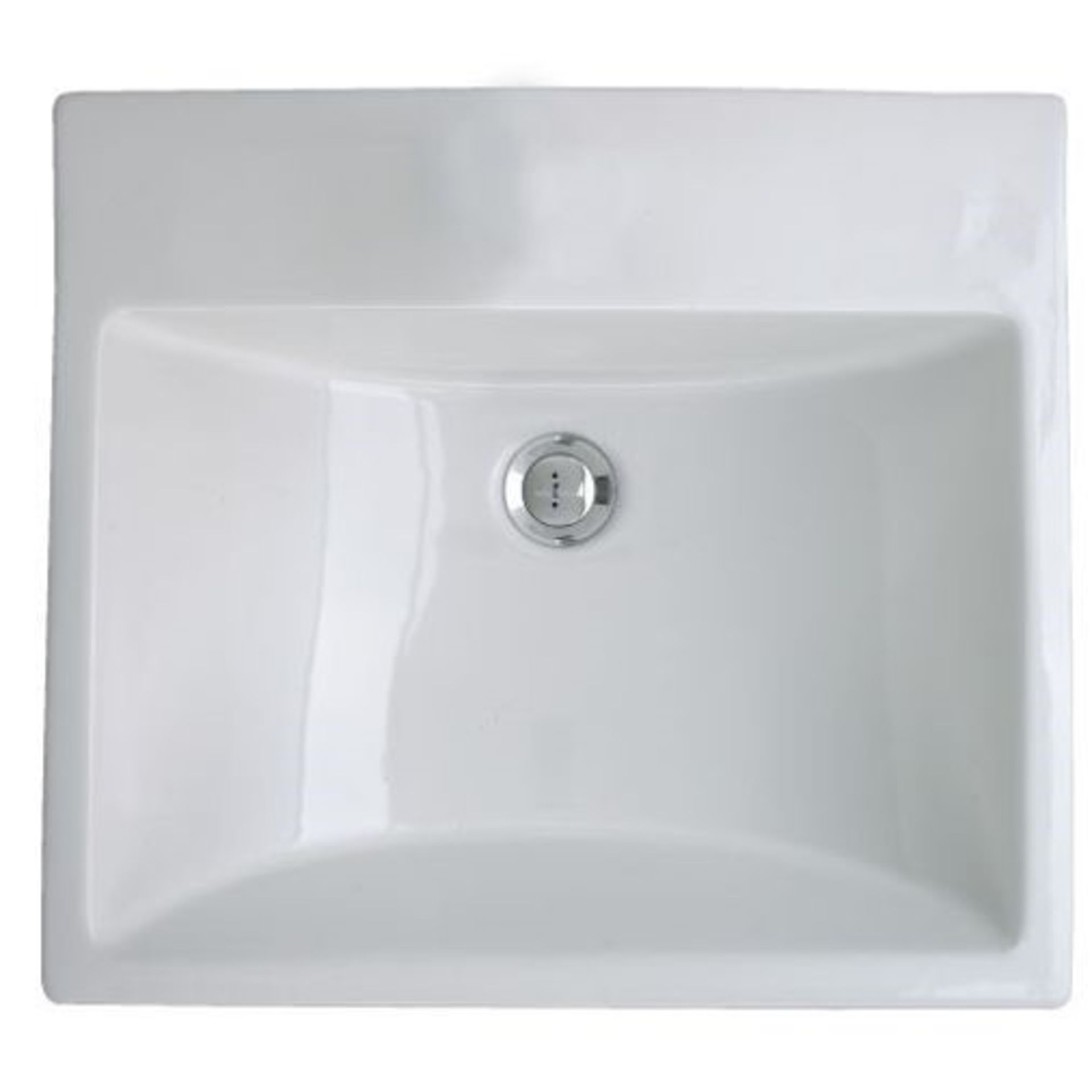 EURO 500mm DESIGNER BASIN WITH PEDESTAL. CAN BE WALL OR PEDESTAL MOUNTED. RRP £395. BRAND NEW, BOXED - Image 3 of 4