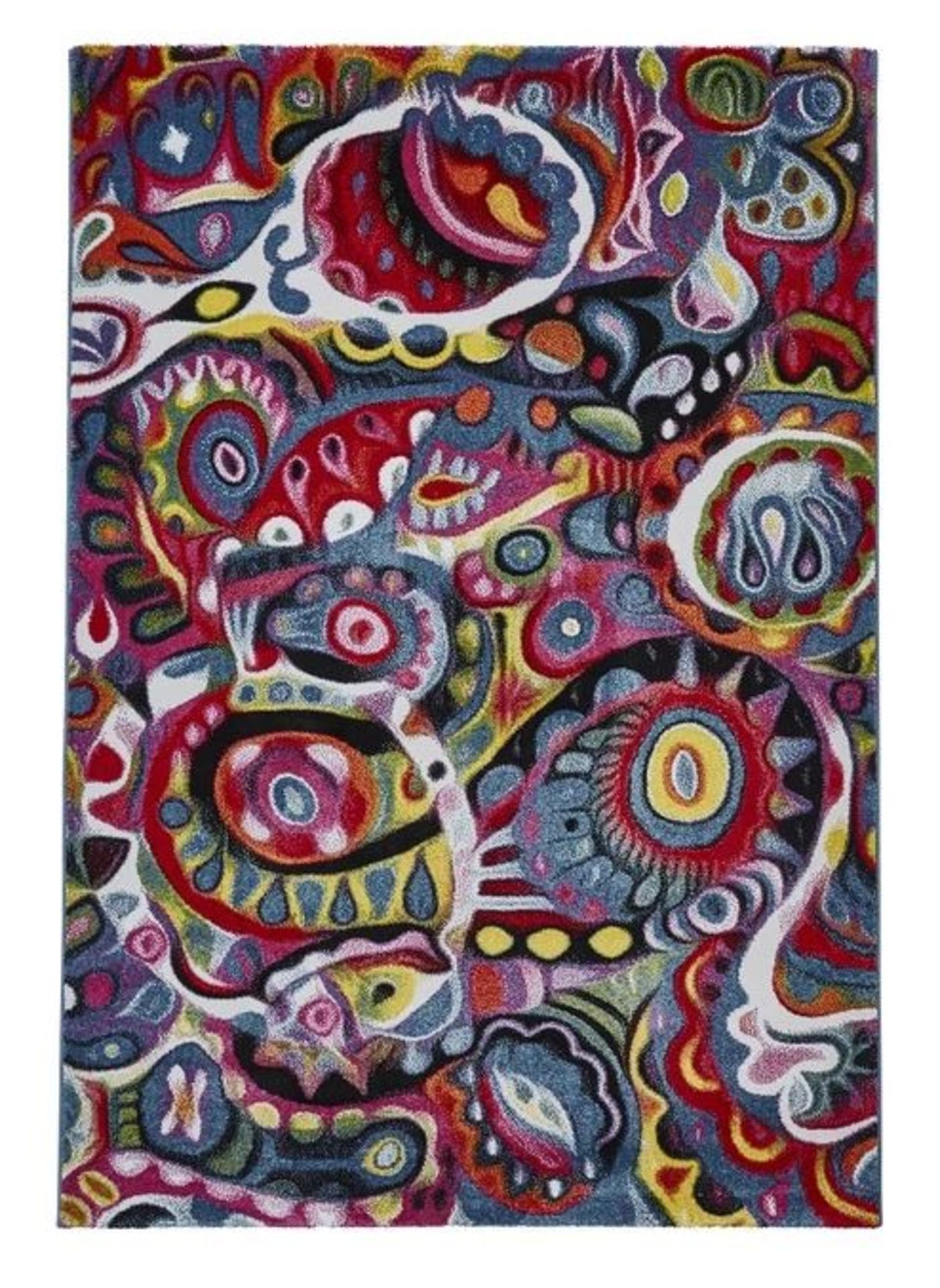 LA REDOUTE JEWEL BRIGHT ABSTRACT PSYCHADELIC RUG