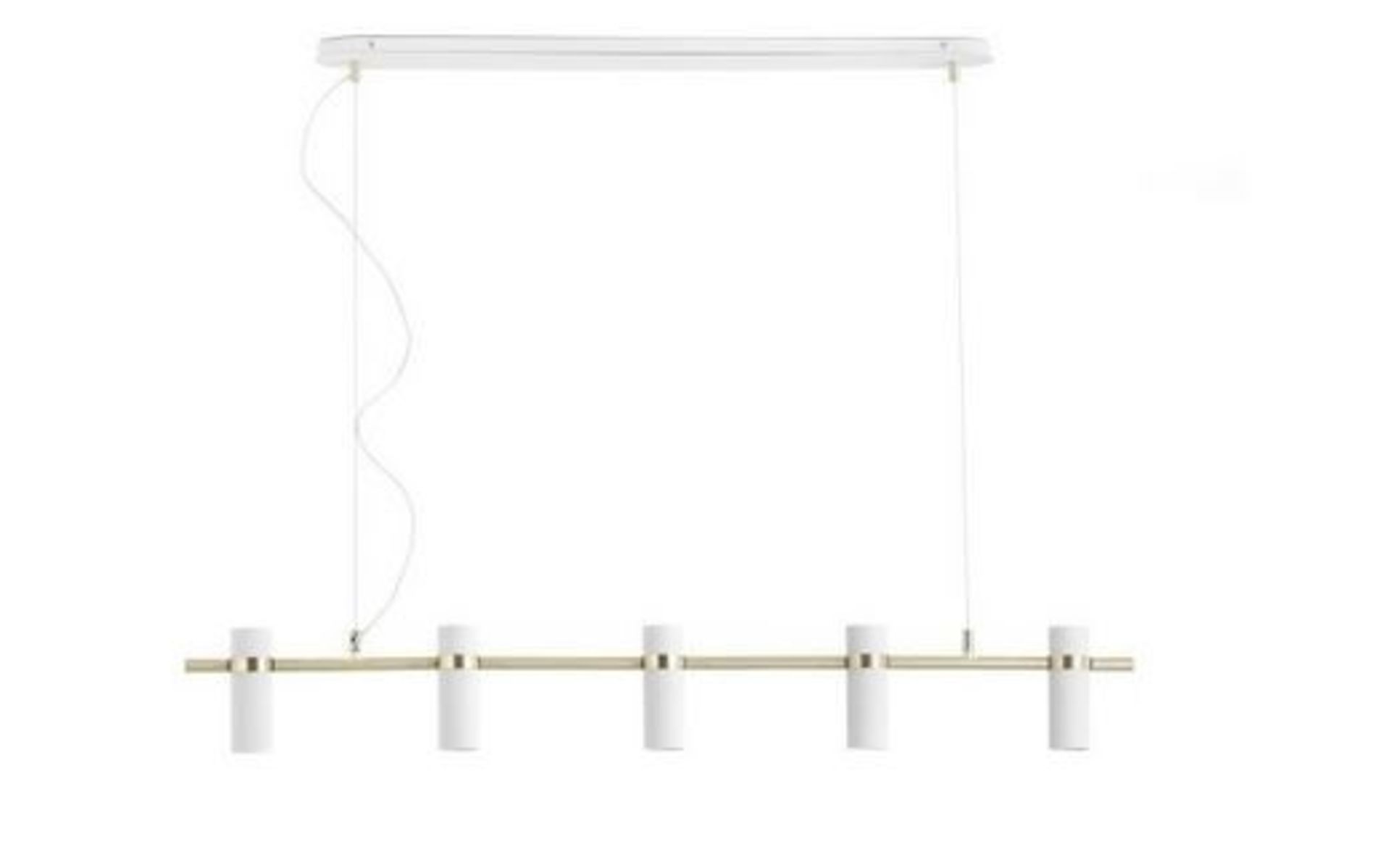 LA REDOUTE ISAURE CEILING LIGHT WITH 5 DIFFUSERS - WHITE/BRASS