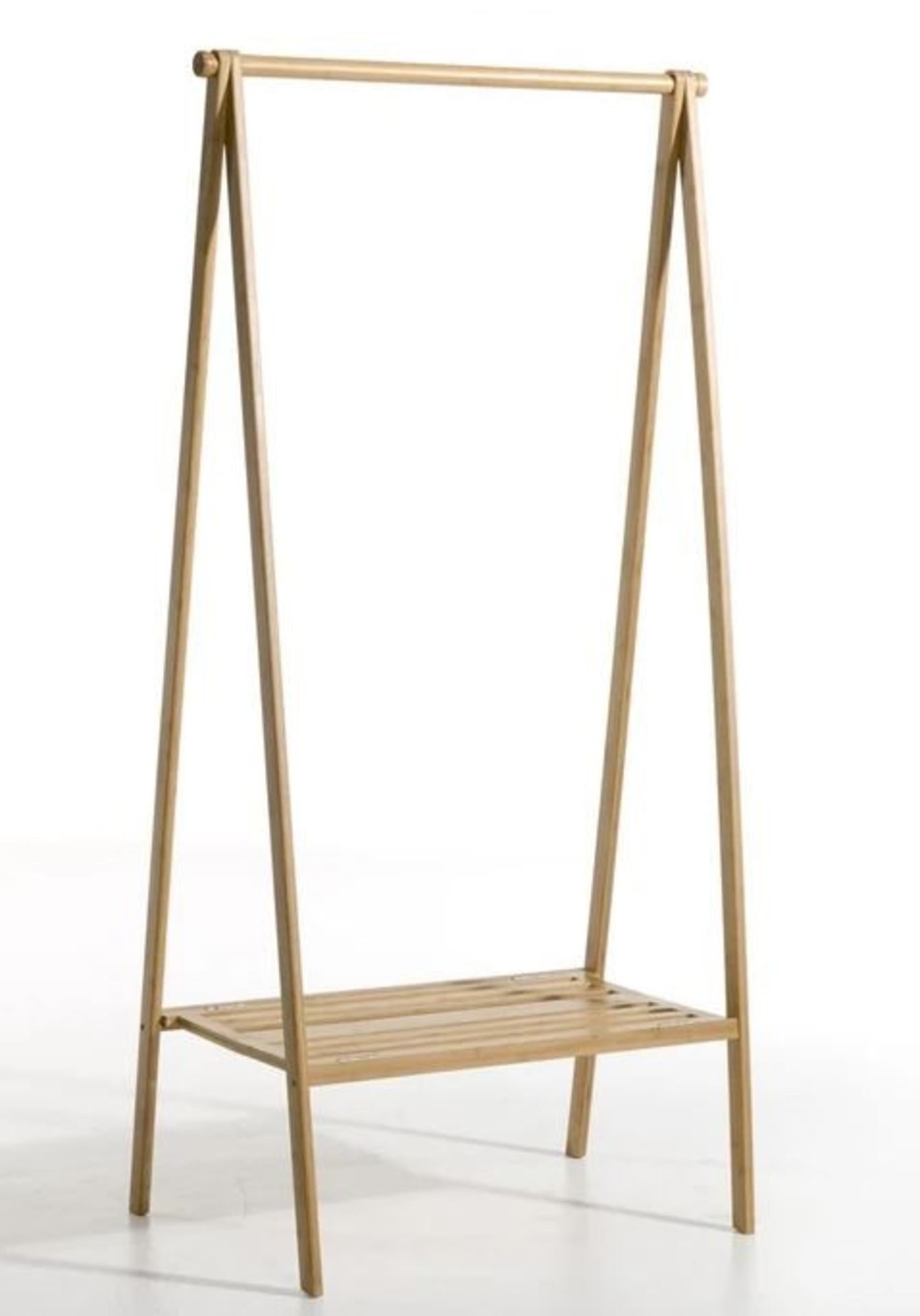 LA REDOUTE BAMBOO FOLDING CLOTHES RACK WITH SHELF