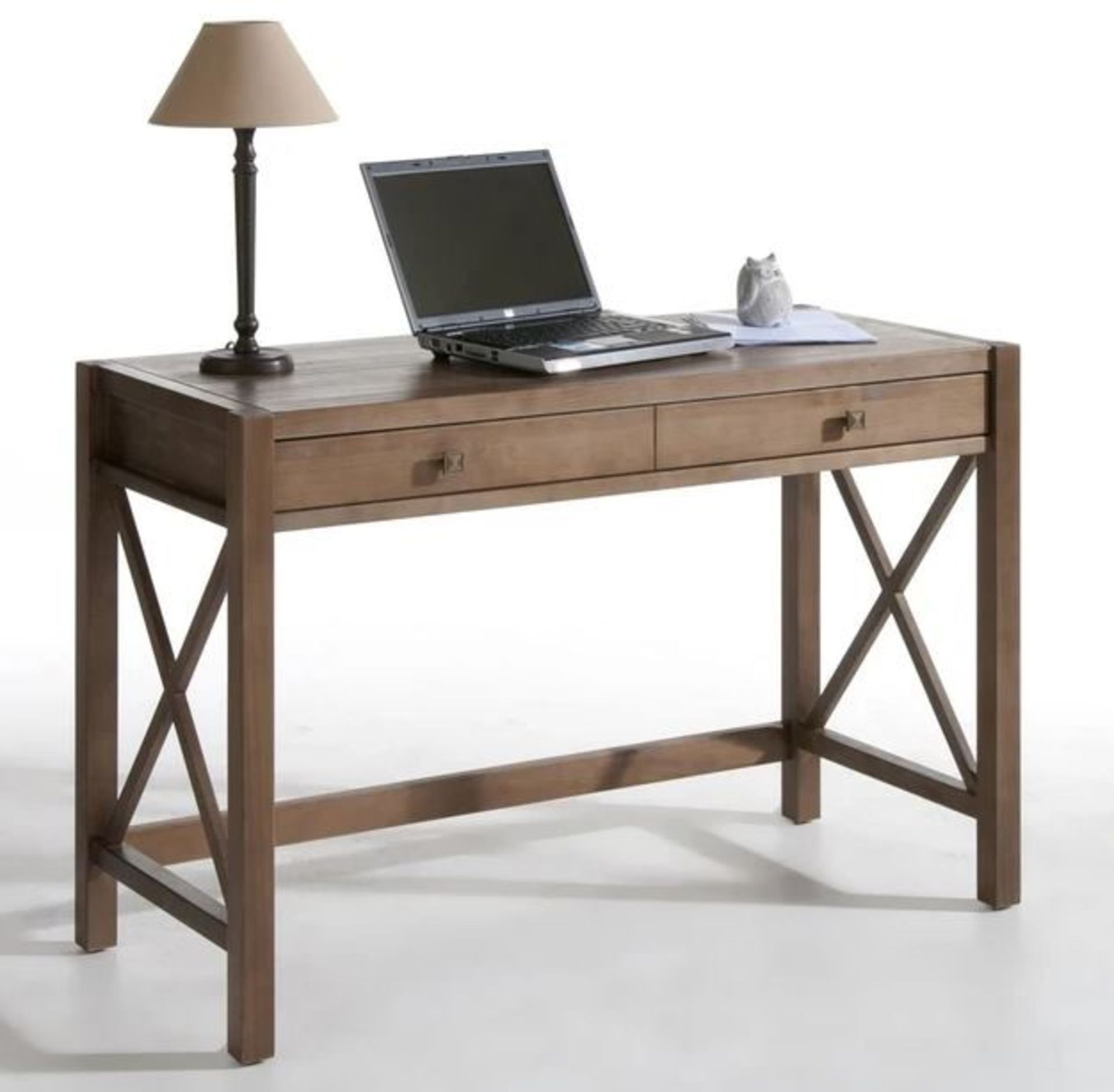 LA REDOUTE DERRY TEAK EFFECT SOLID PINE CONSOLE DESK