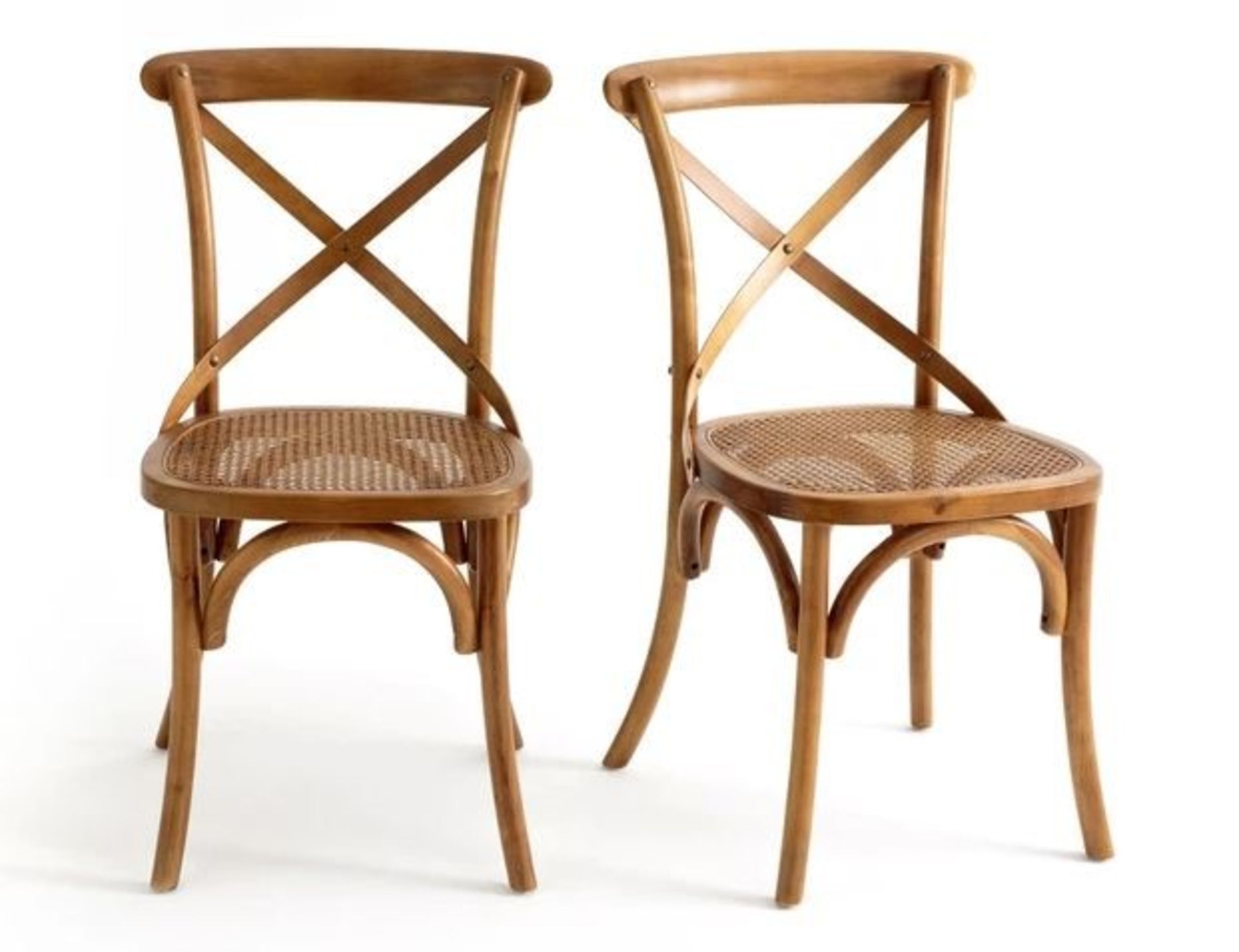 LA REDOUTE CEDAK SET OF 2 WOOD AND CANE CHAIRS