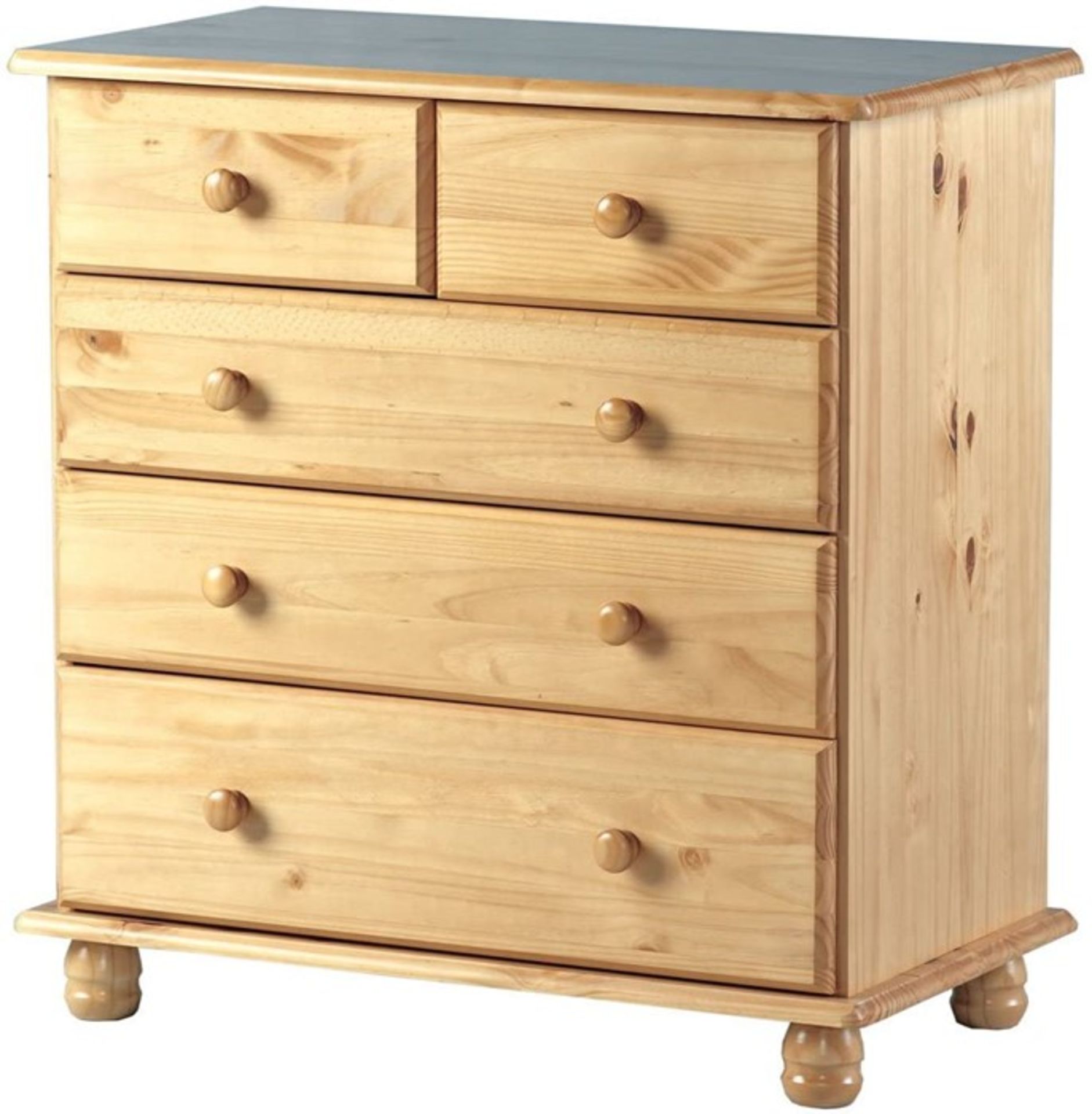 1 BOXED SOL 3 + 2 DRAWER CHEST IN ANTIQUE PINE