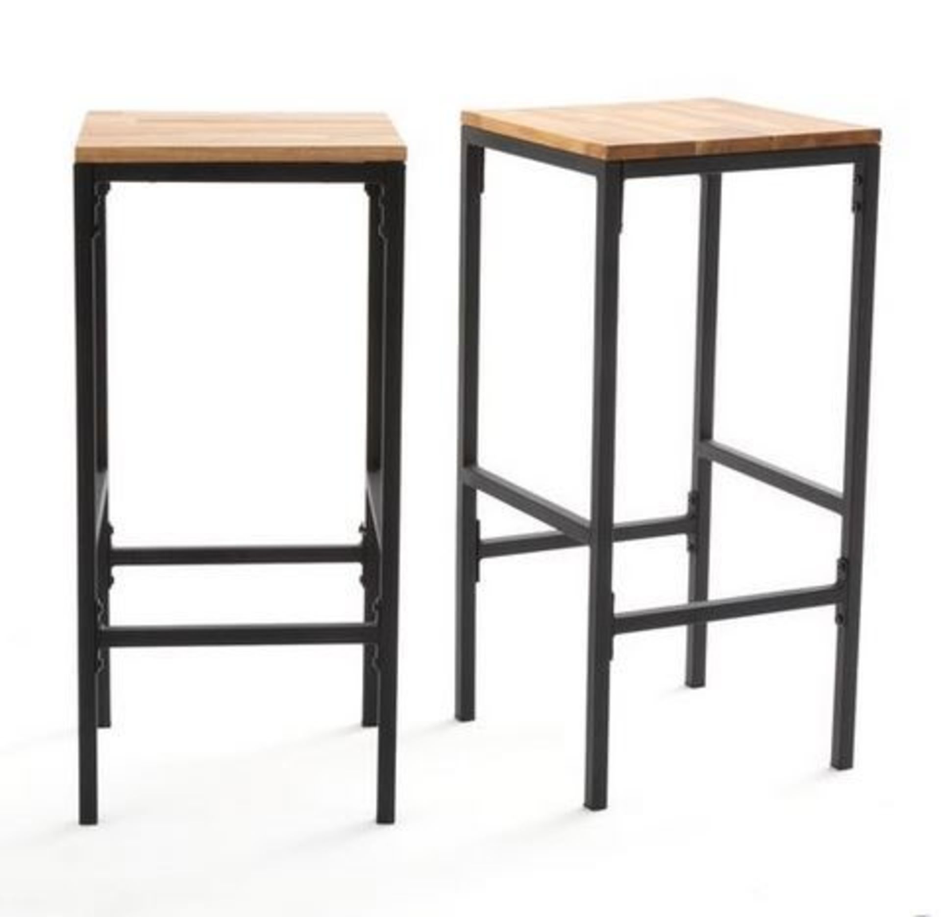 LA REDOUTE HIBA SQUARE SHAPE HIGH BAR STOOL (SET OF 2)