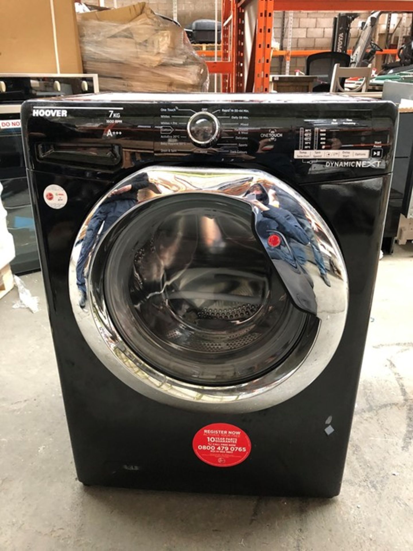 1 HOOVER FREESTANDING 7KG 1600 SPIN WASHING MACHINE IN BLACK - DXOC 67C3B/1-80 / RRP £319.99 /