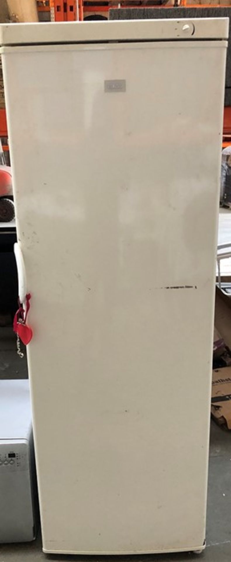 1 ZANUSSIA FREESTANDING FRIDGE / CONDITION REPORT: HEAVILY USED, HEAVILY SCUFFED AND UNTESTED (