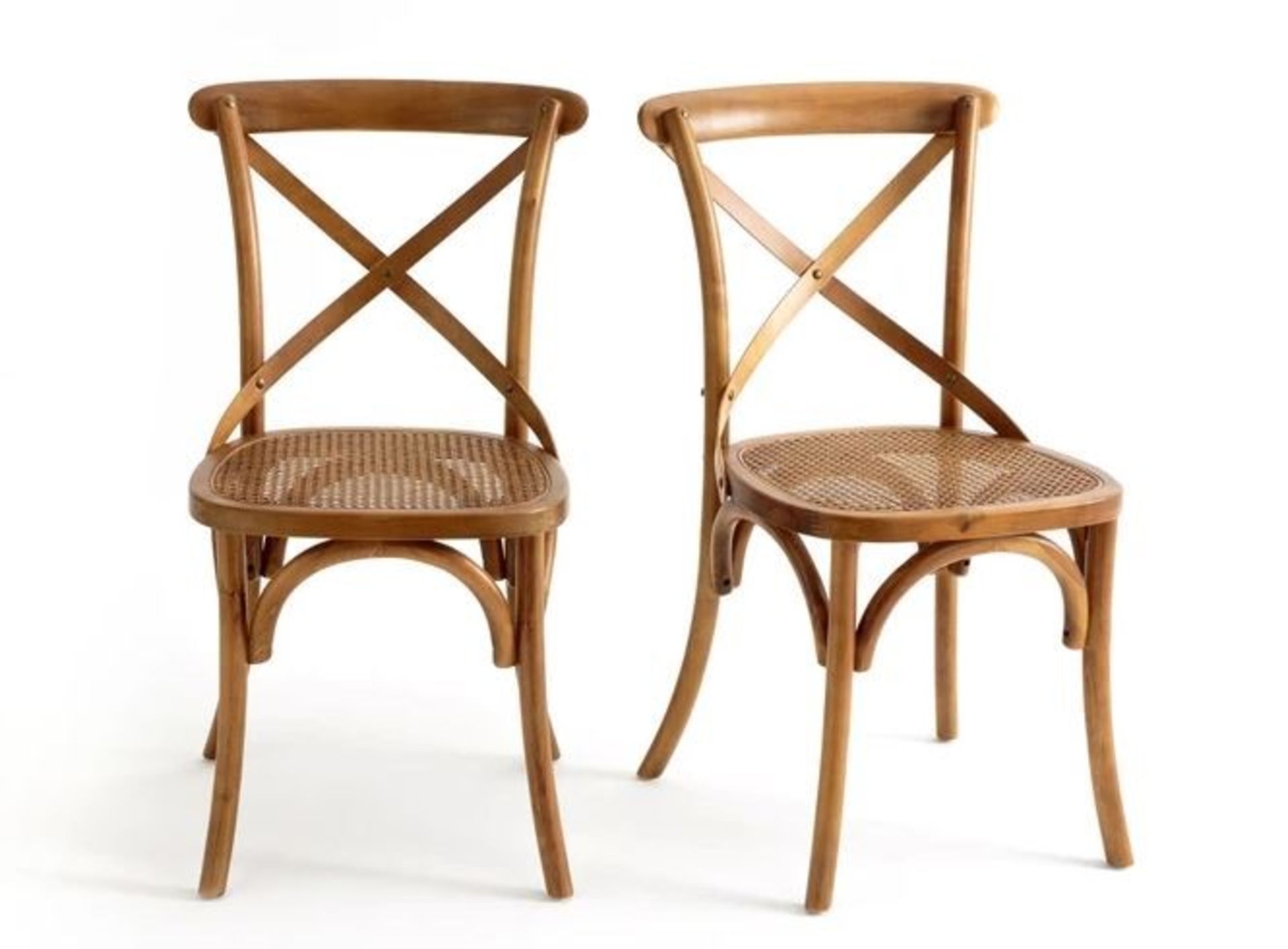 LA REDOUTE CEDAK SET OF 2 WOOD AND CANE CHAIRS