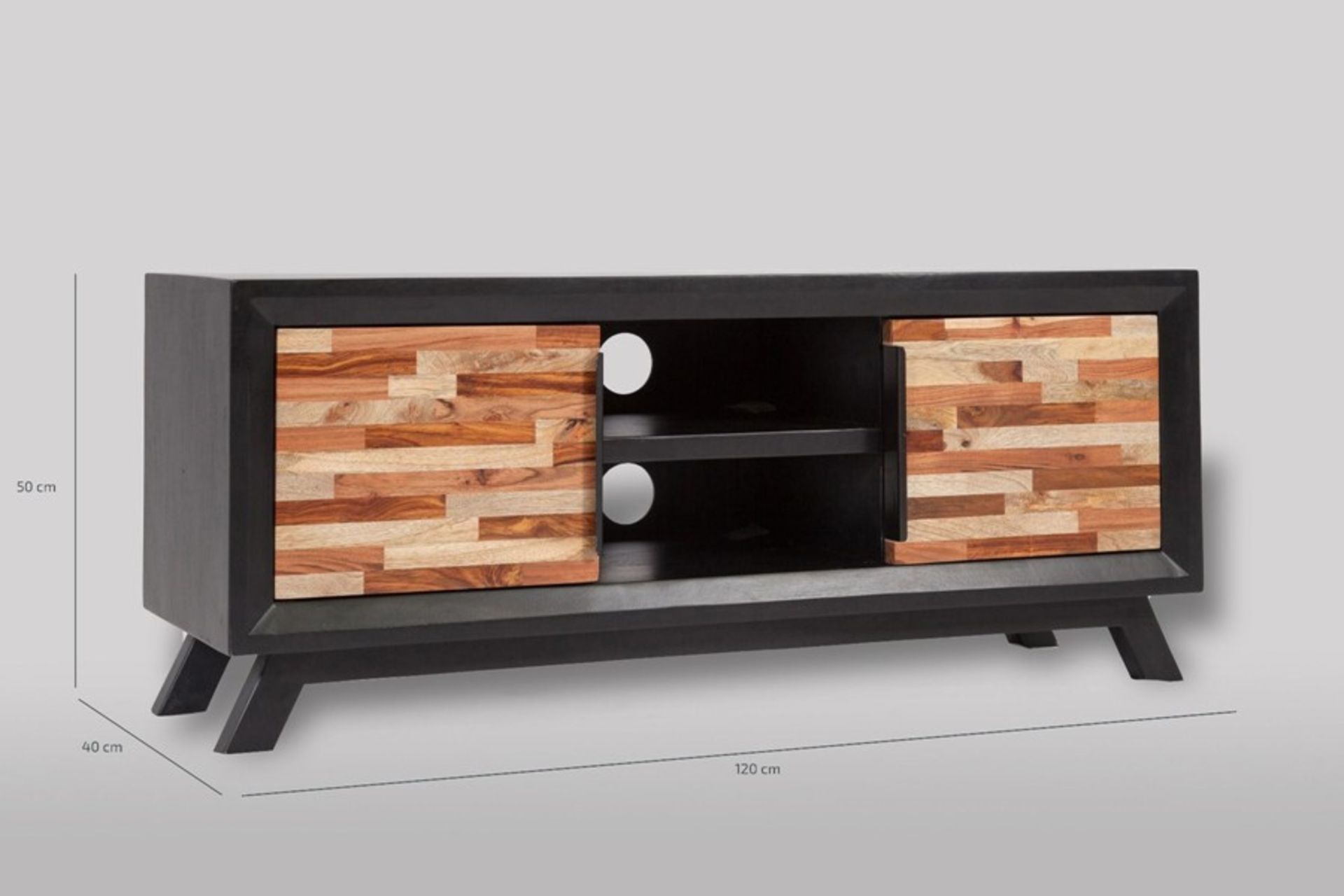 1 BOXED BEN HOMES SOLID WOOD NERO MANGO MIXED WOOD LARGE TV CABINET NMW-LAR-TVC / RRP £420.00 /