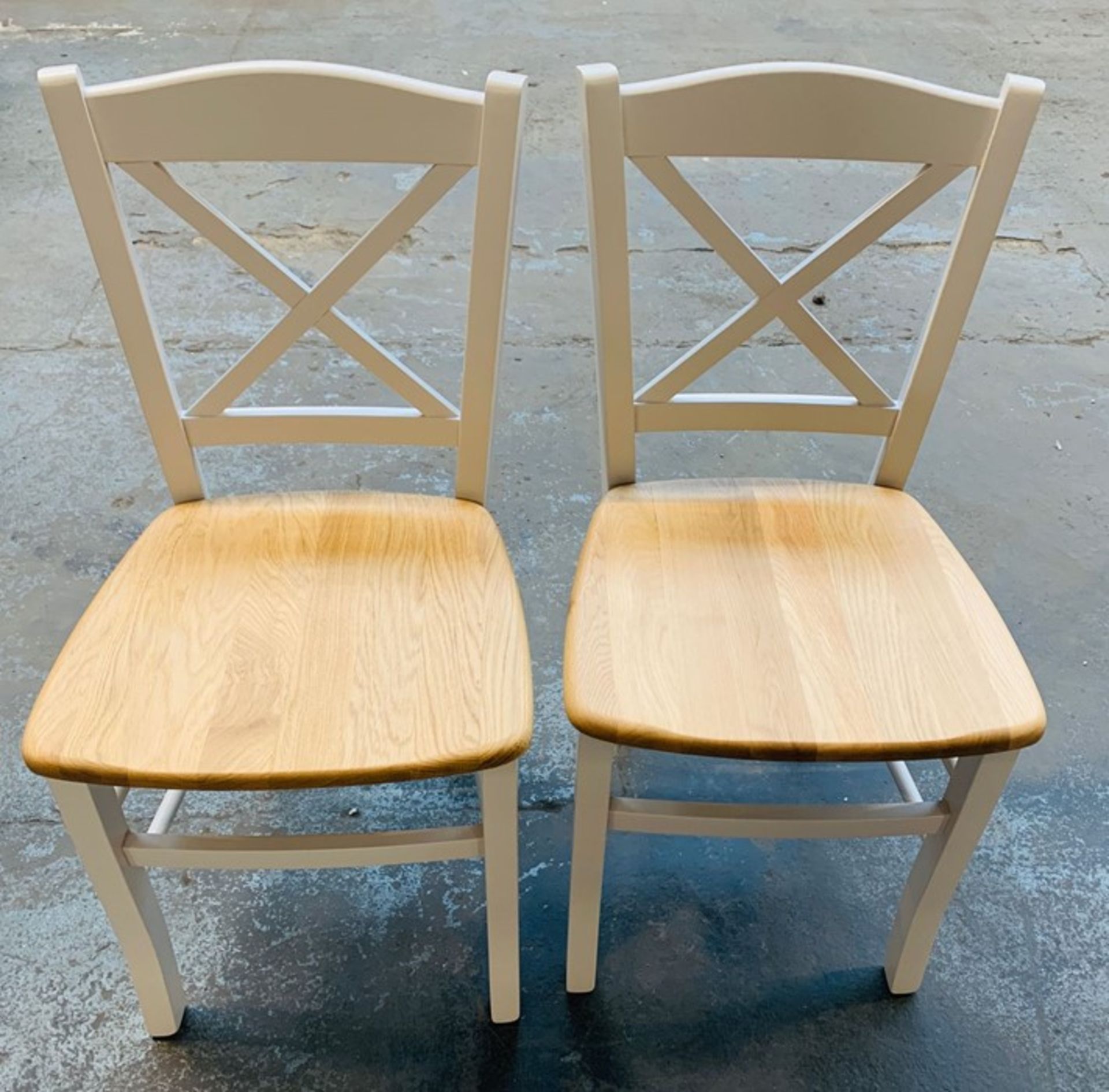 2 x JOHN LEWIS CLAYTON DINING CHAIRS IN CREAM