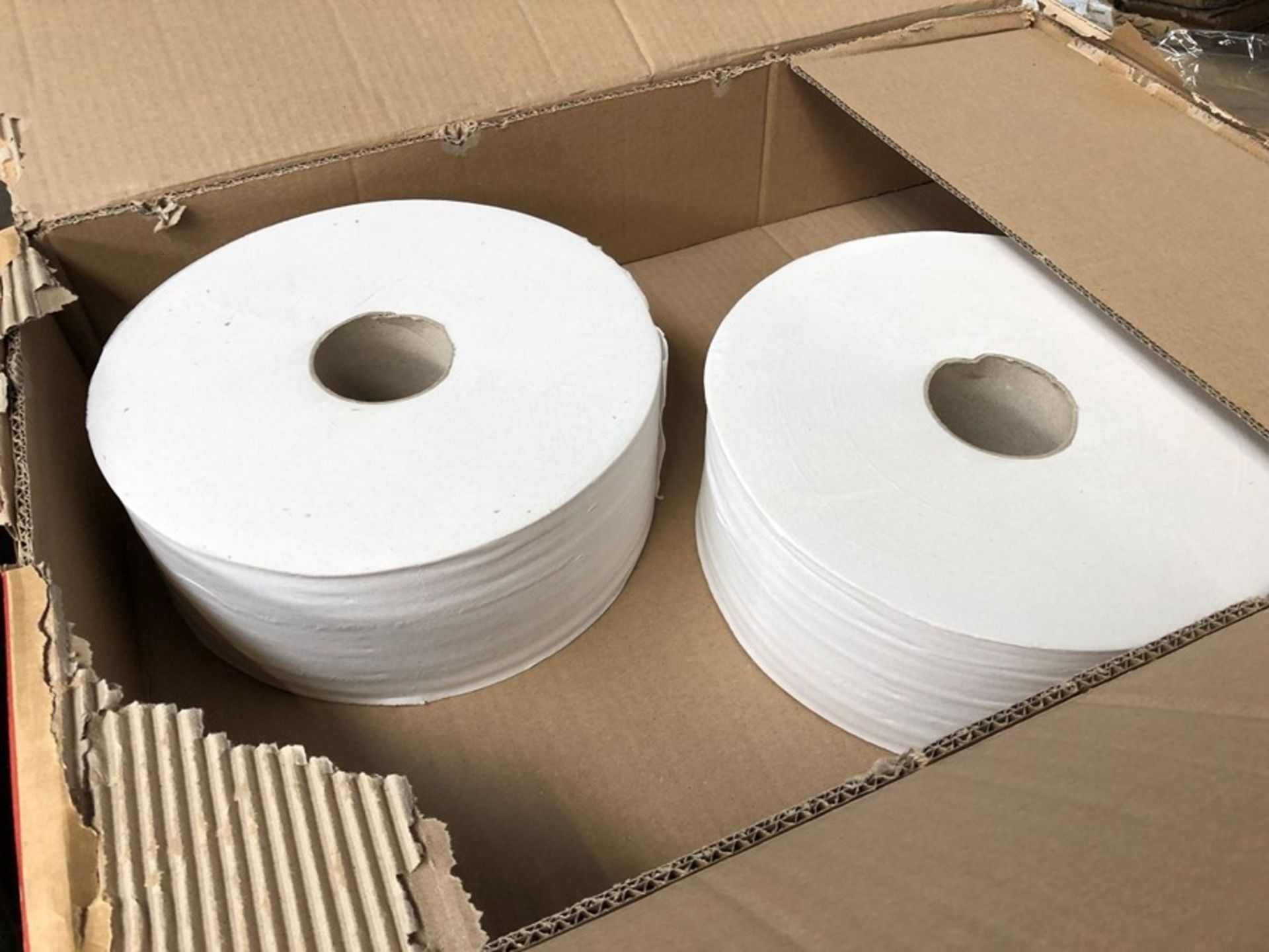 1 BOX CONTAINING 2 STAPLES MINI JUMBO TOILET ROLLS