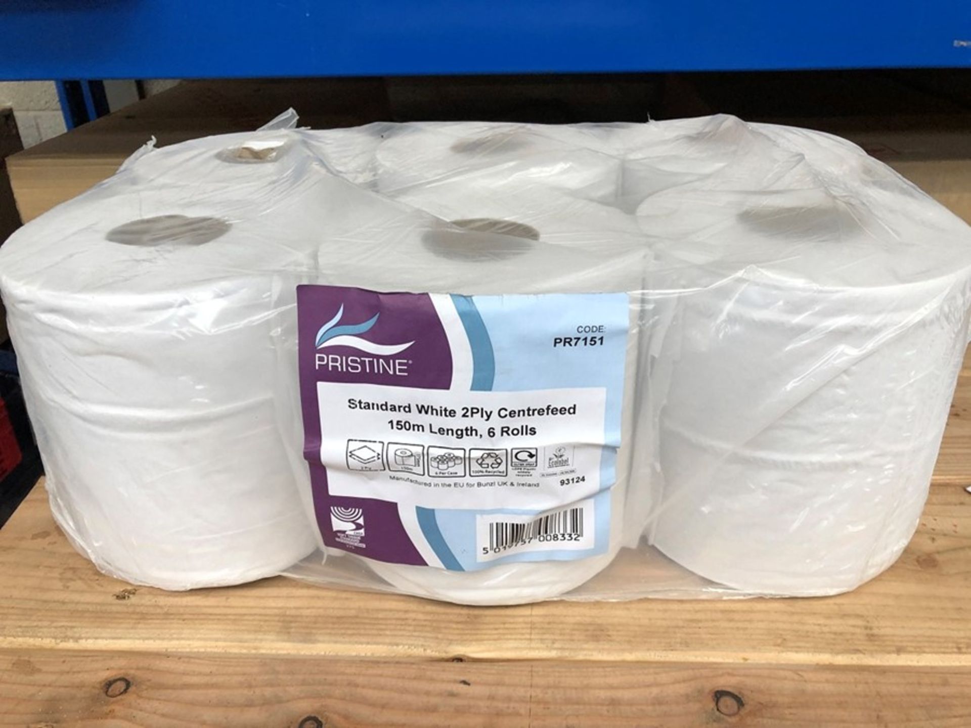 1 PACK OF 6 LARGE ROLLS OF PRISTINE STANDARD WHITE 2-PLY PAPER TOWELS/TOILET PAPER