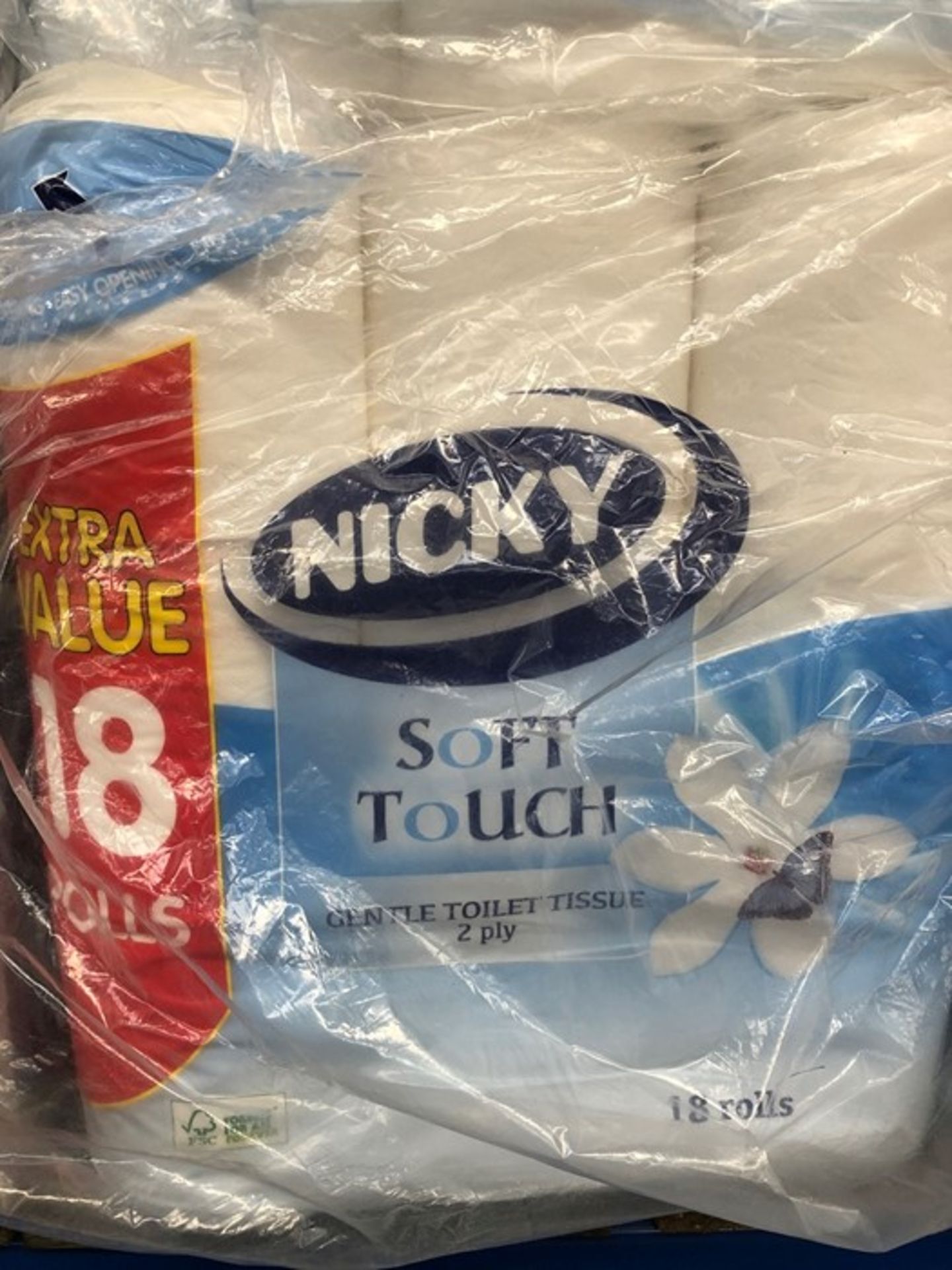 1 LOT TO CONTAIN 2 PACK OF NICKY TOILET ROLL - 2 X 18 ROLLS