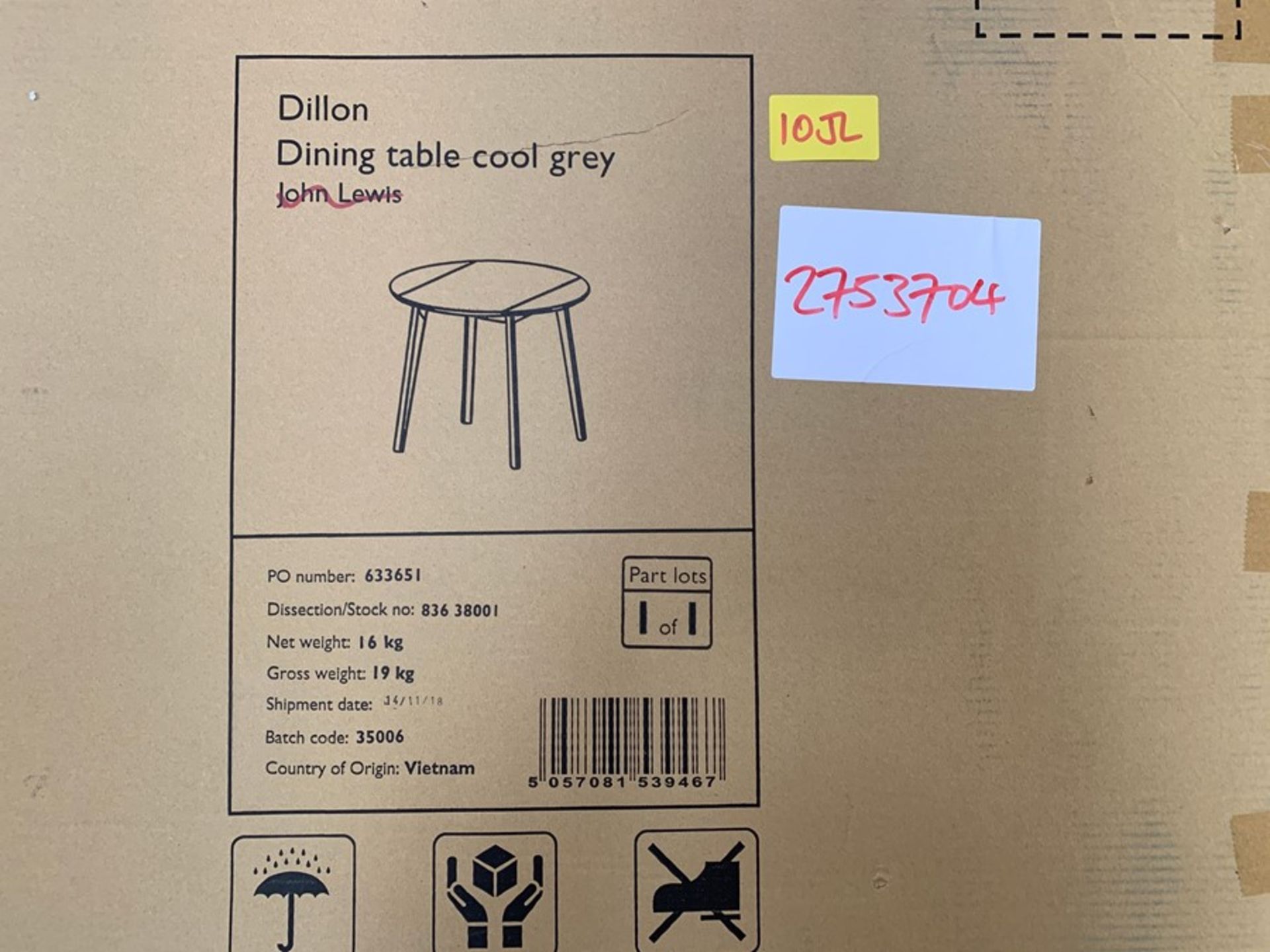JOHN LEWIS DILLON 4 SEATER DROP LEAF DINING TABLE