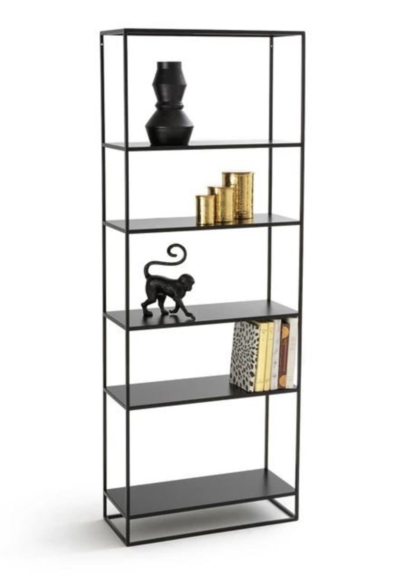 LA REDOUTE HIBA 6 SHELF STEEL BOOKCASE