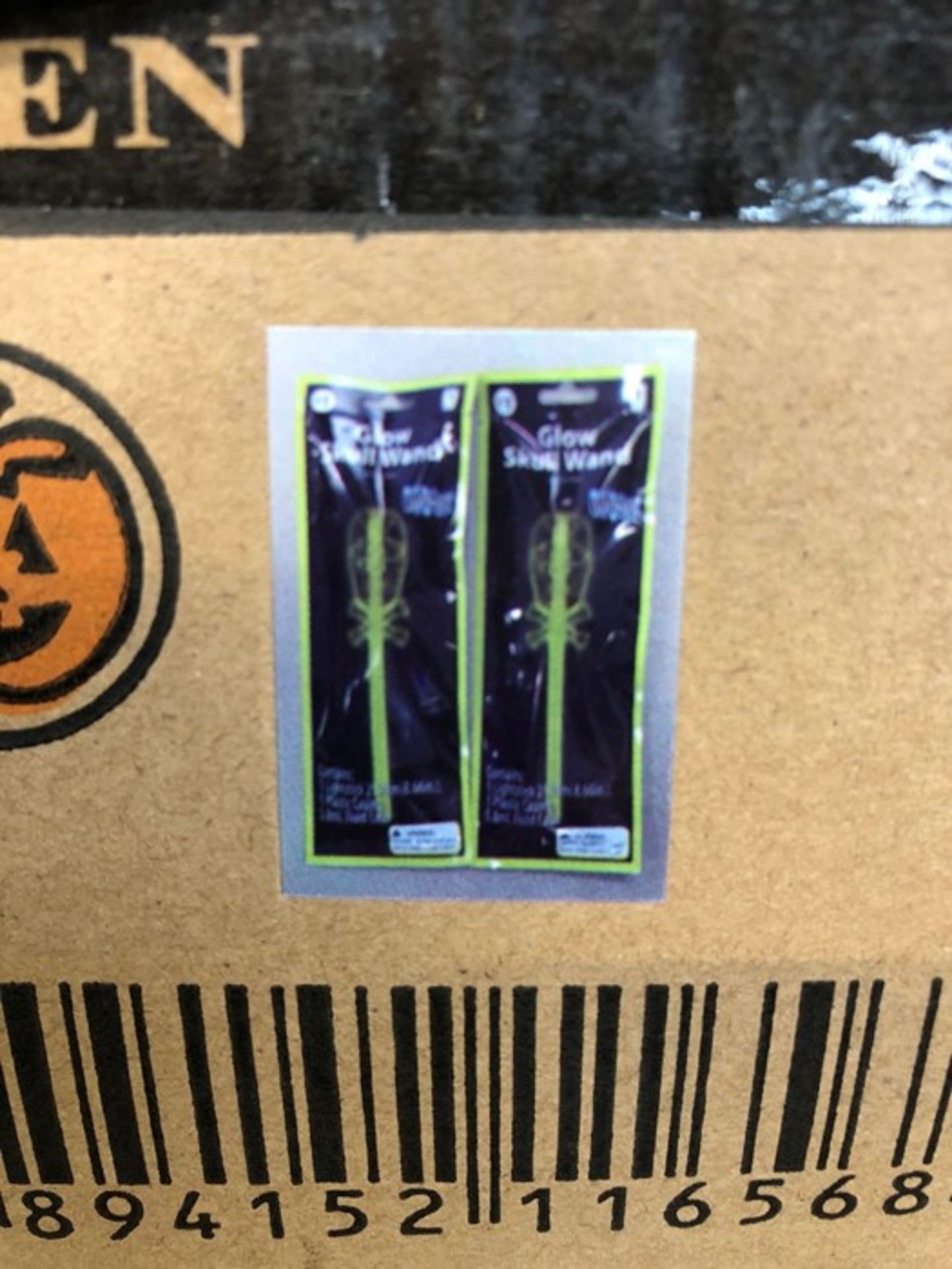 1 BOXED SET OF HALLOWEEN GLOW SKULL WANDS APPROX 14