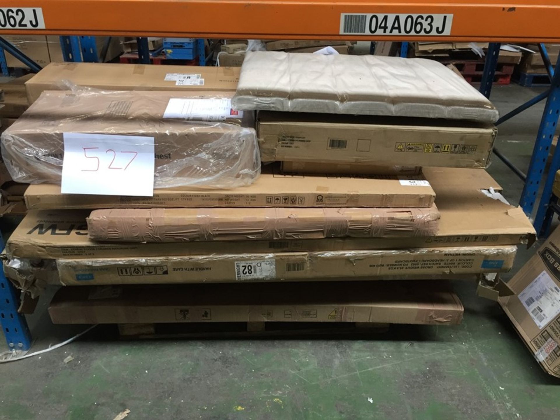 1 PALLET TO CONTAIN ASSORTED FLAT PACK FURNITURE BOXES, MAY INCLUDE IMCOMPLETE STOCK AND COME IN