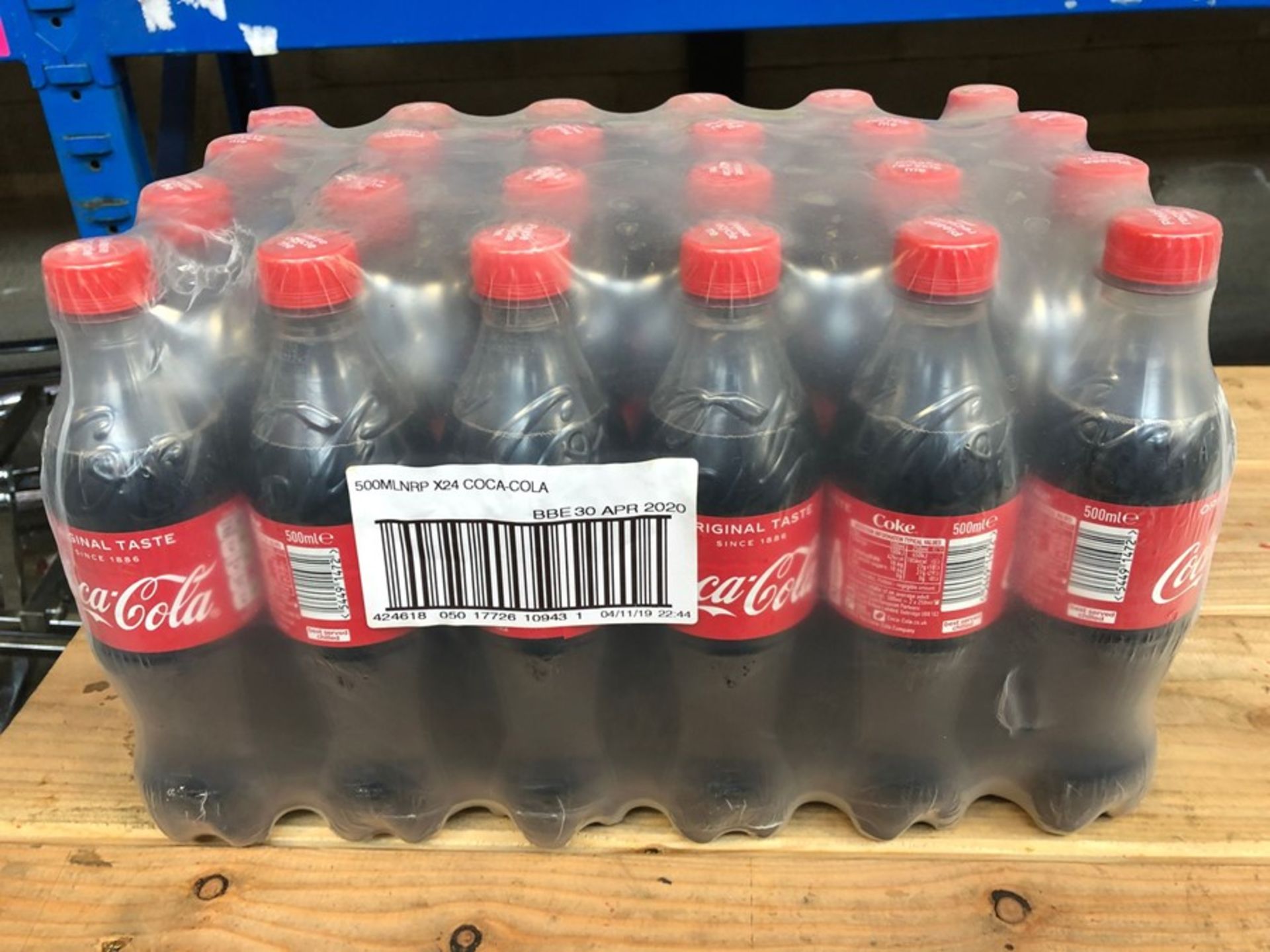 1 LOT TO CONTAIN 2 CASES X 24 500ML BOTTLES OF COCA-COLA B/B 30/04/2020