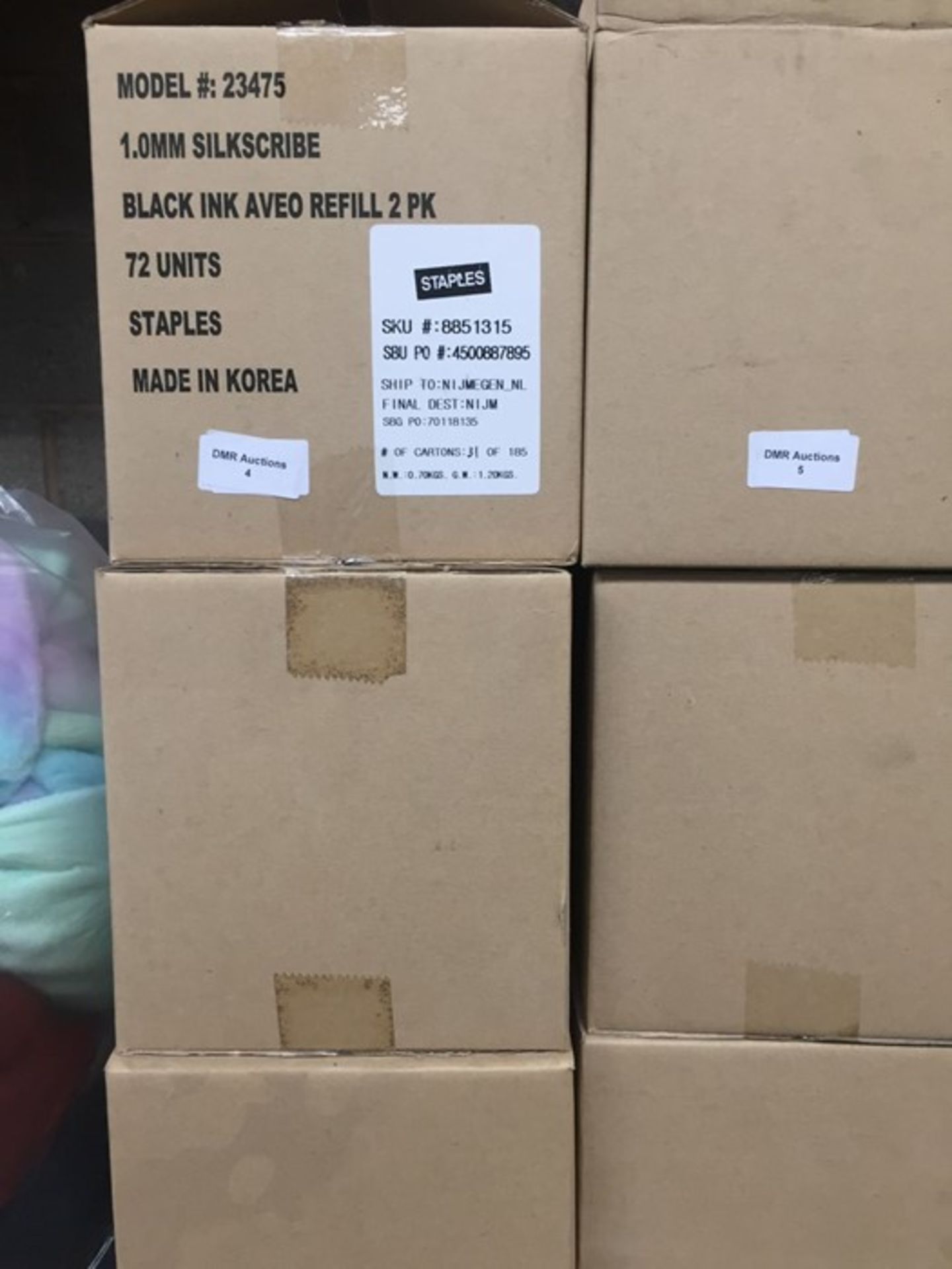 1 LOT TO CONTAIN 9 BOXES OF BLACK INK AVEO REFILL 2 PKS (72 PACKS PER BOX )