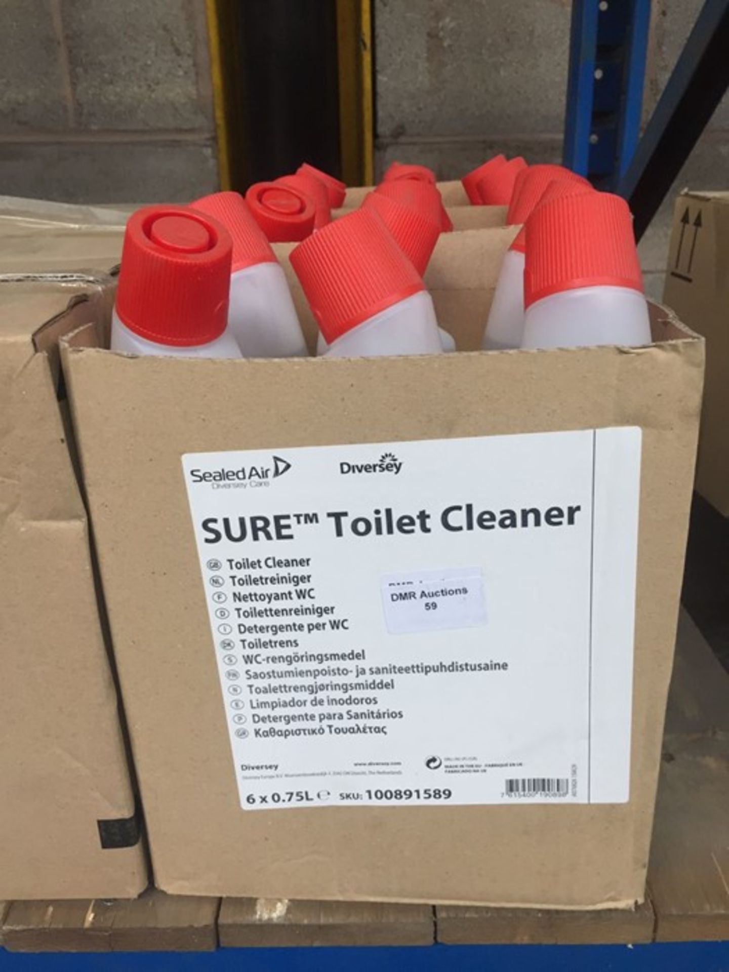 1 LOT TO CONTAIN 3 BOXES OF SURE TOILET CLEANER - EACH BOX CONTAINS 6 X 0.75L BOTTLES