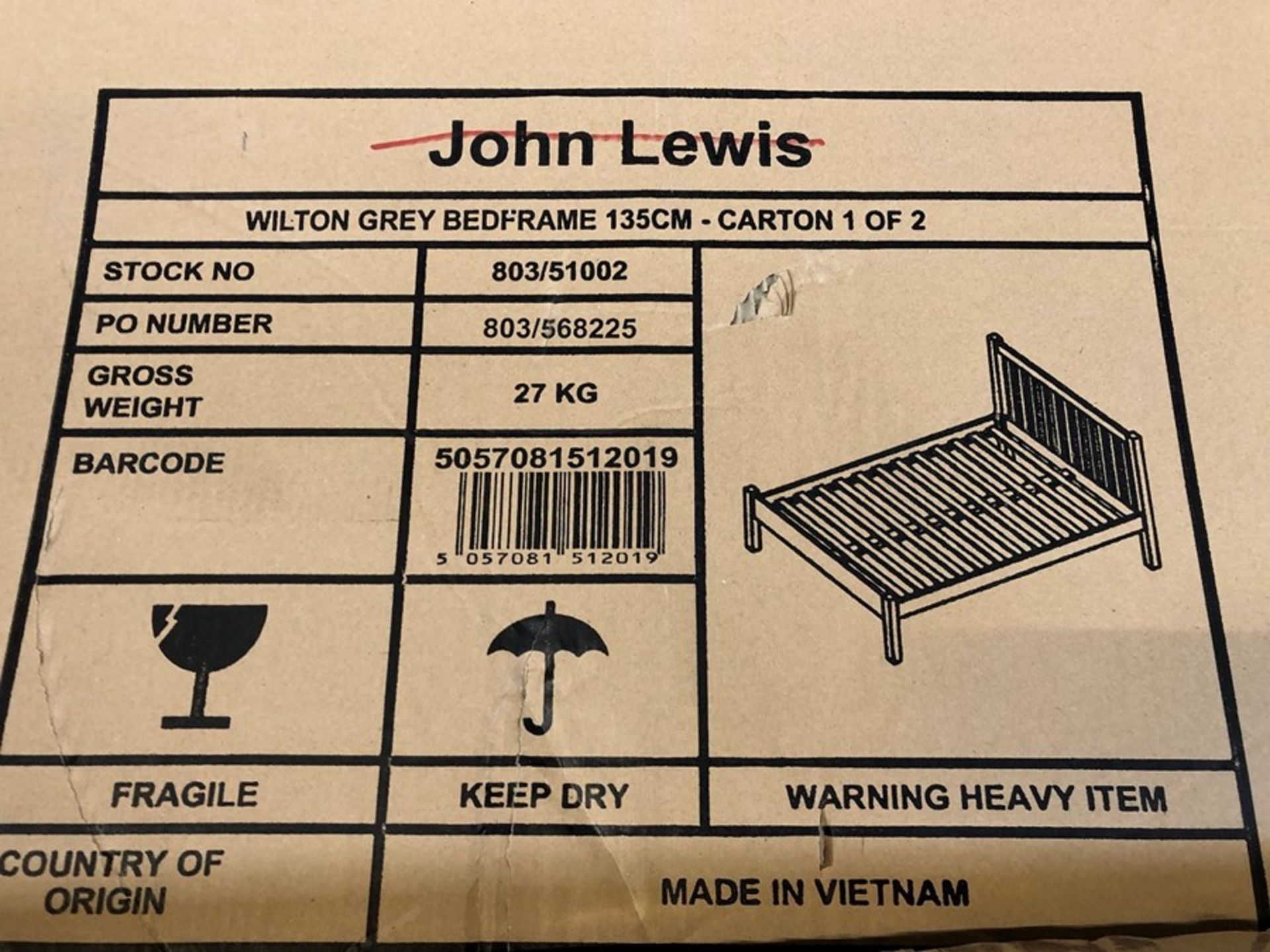 JOHN LEWIS WILTON DOUBLE BED FRAME