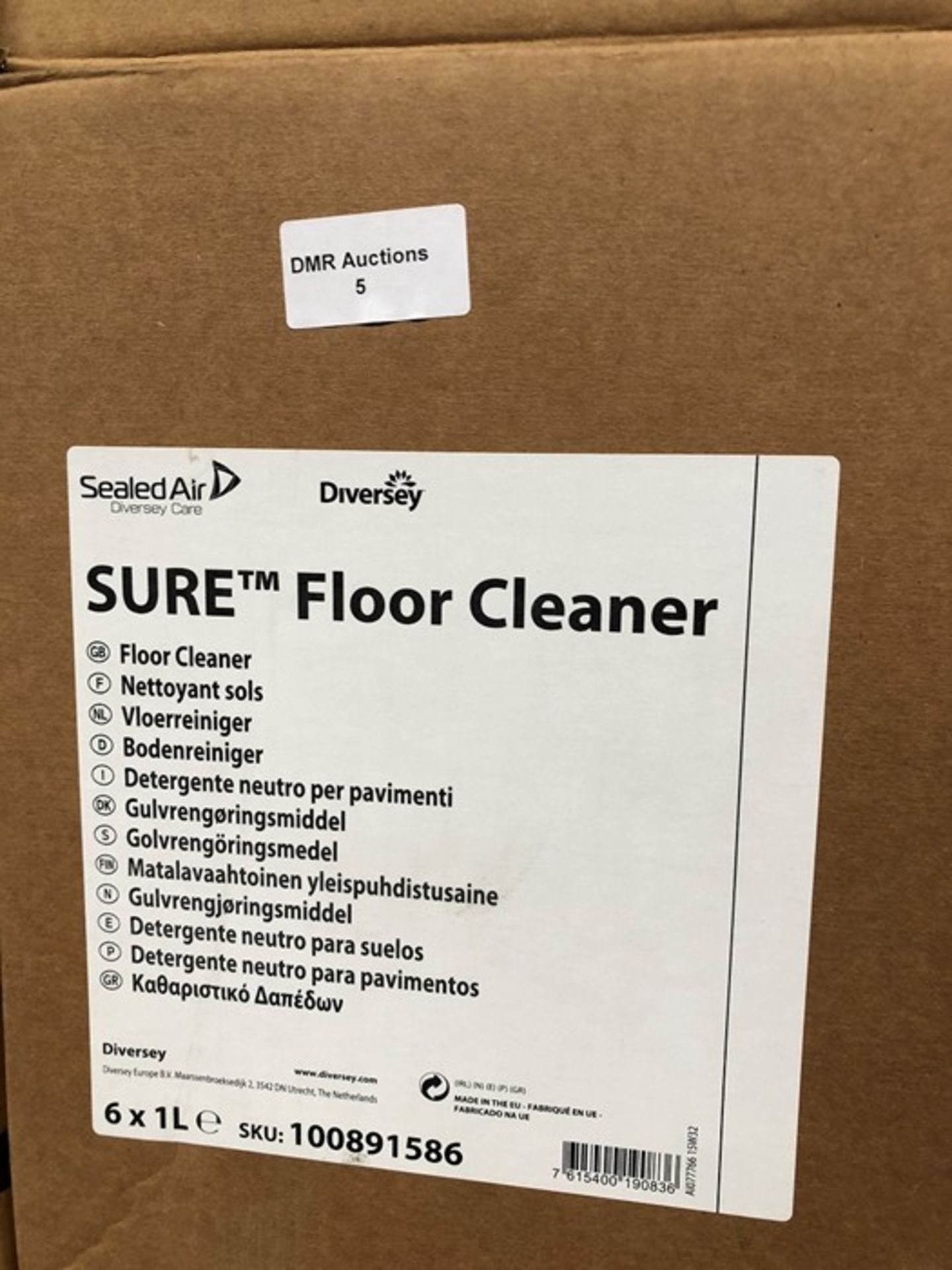 1 LOT TO CONTAIN 8 BOXES OF SURE FLOOR CLEANER - EACH BOX CONTAINS 6 X 1L BOTTLES