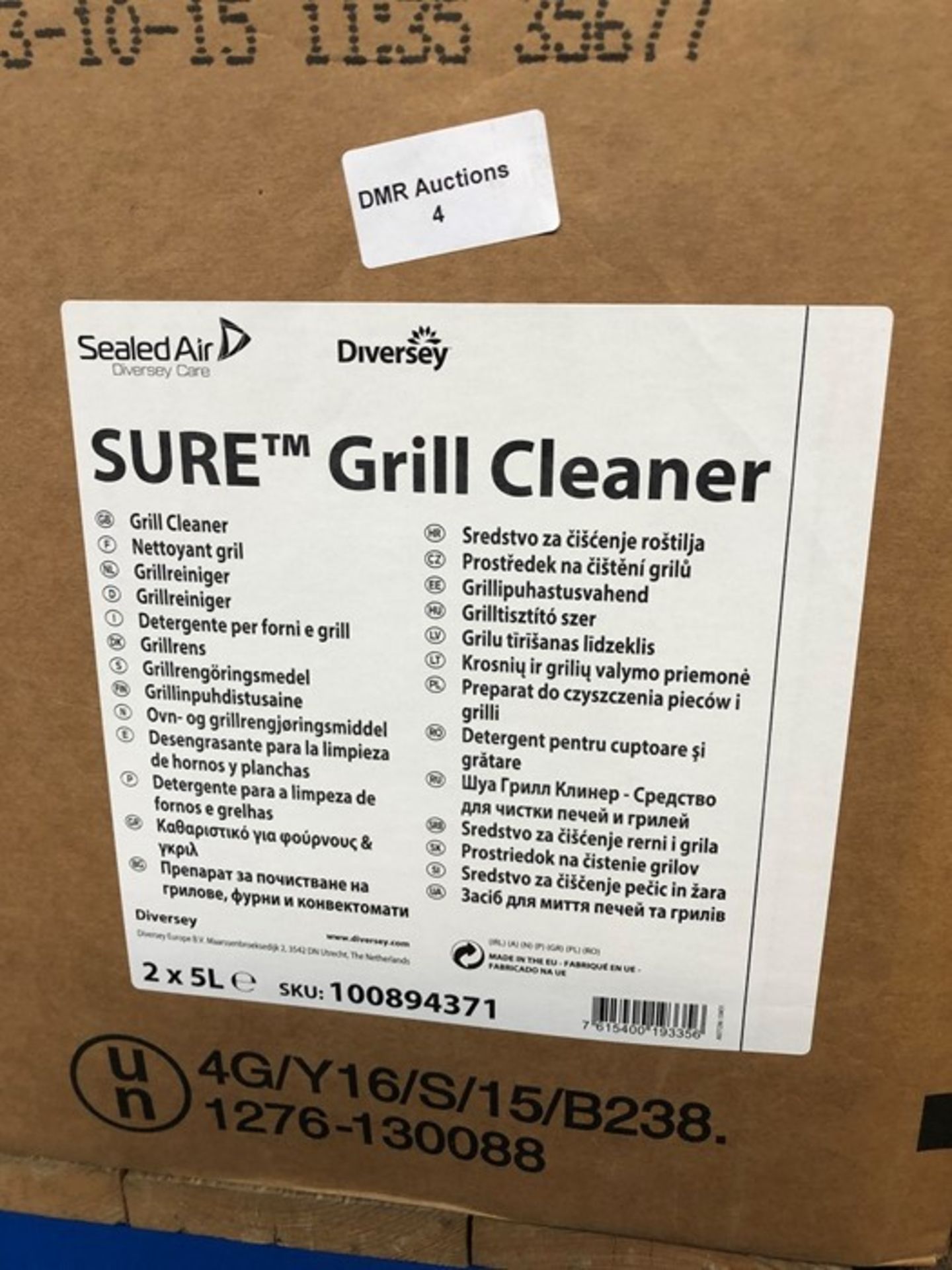 1 LOT TO CONTAIN 8 BOXES OF SURE GRILL CLEANER - EACH BOX CONTAINS 2 X 5L BOTTLES