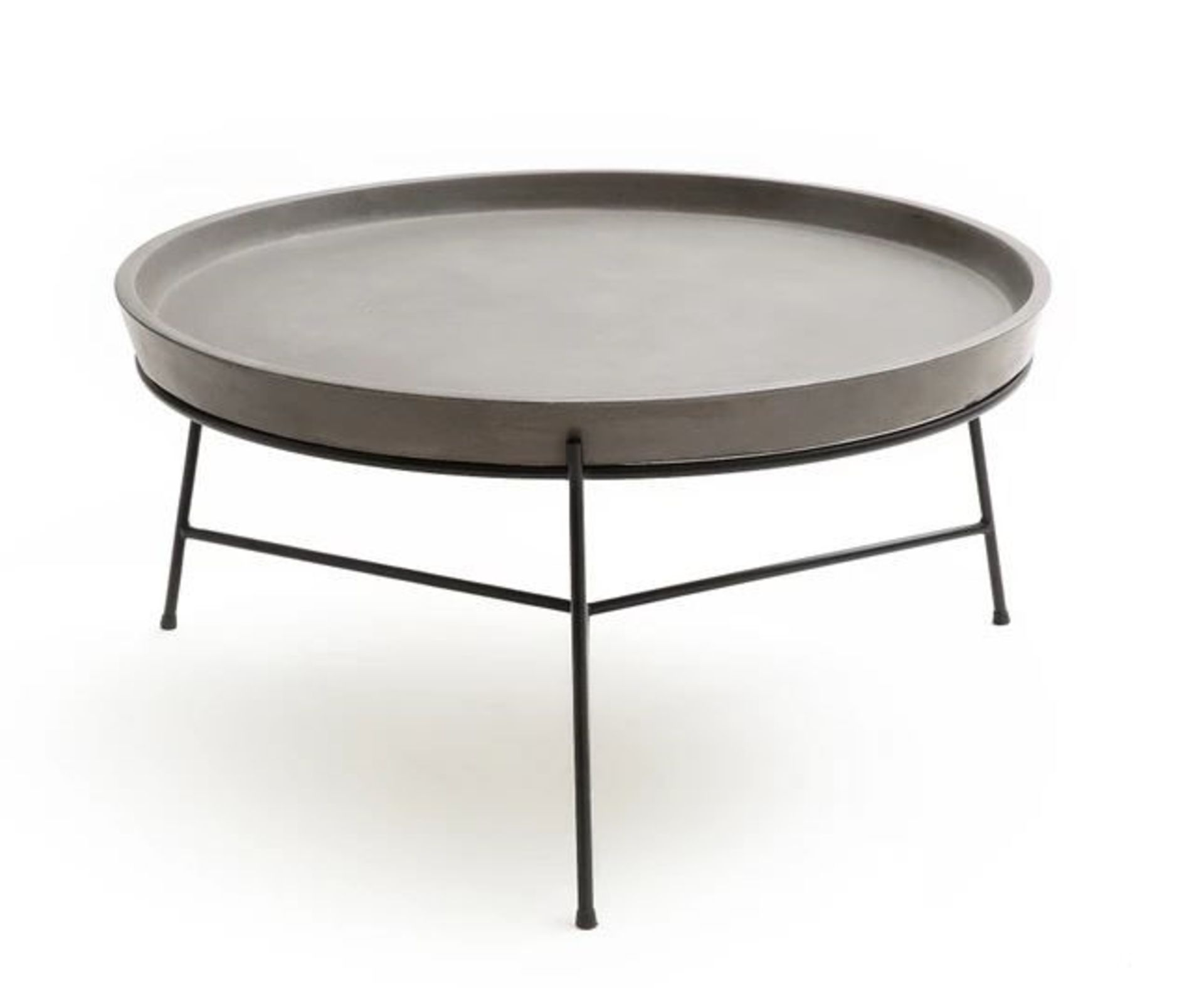 LA REDOUTE ADEMOLA CEMENT & METAL OUTDOOR COFFEE TABLE