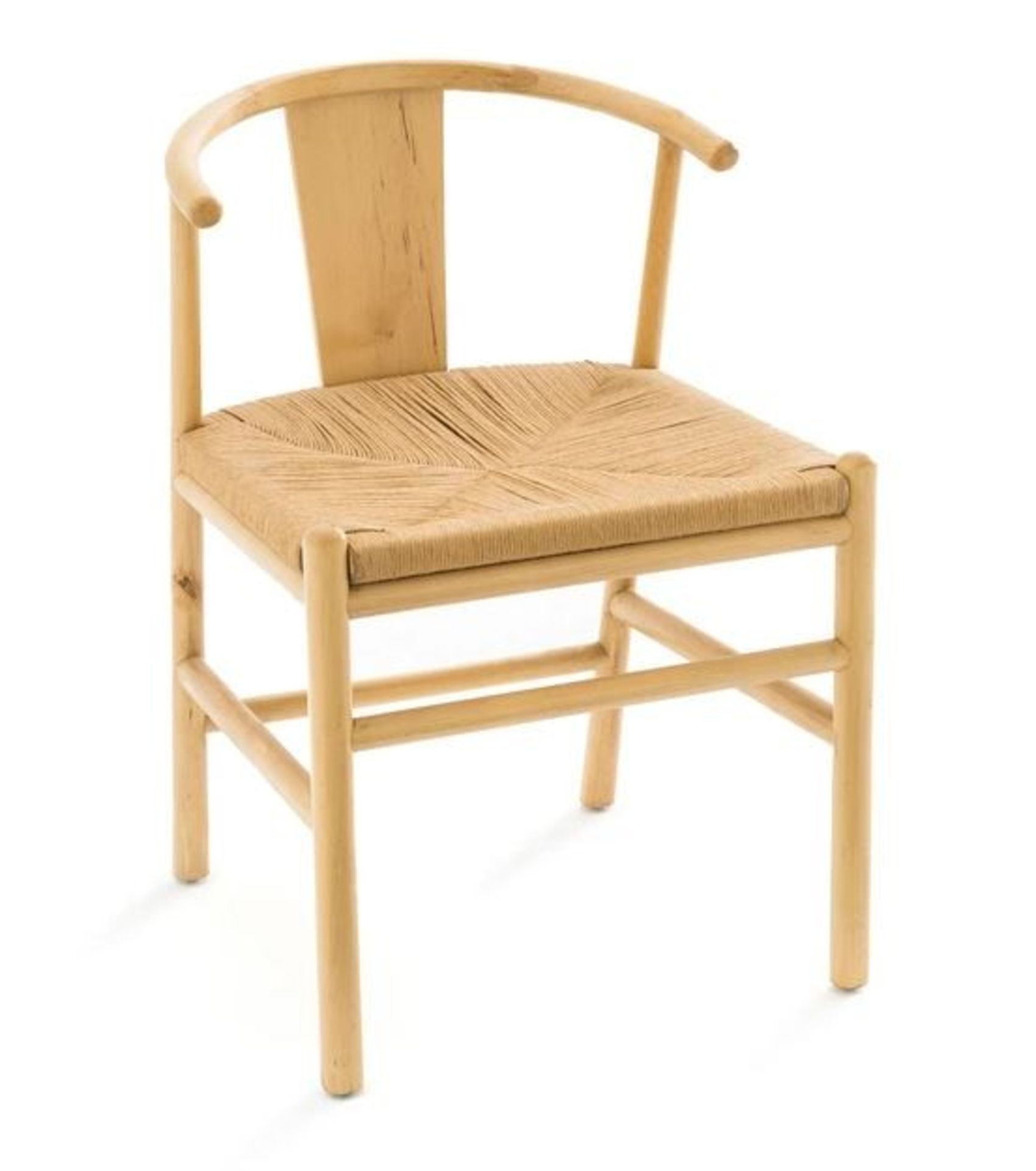 LA REDOUTE KIRSTI SCANDI-STYLE BIRCH CHAIR WITH WOVEN SEAT