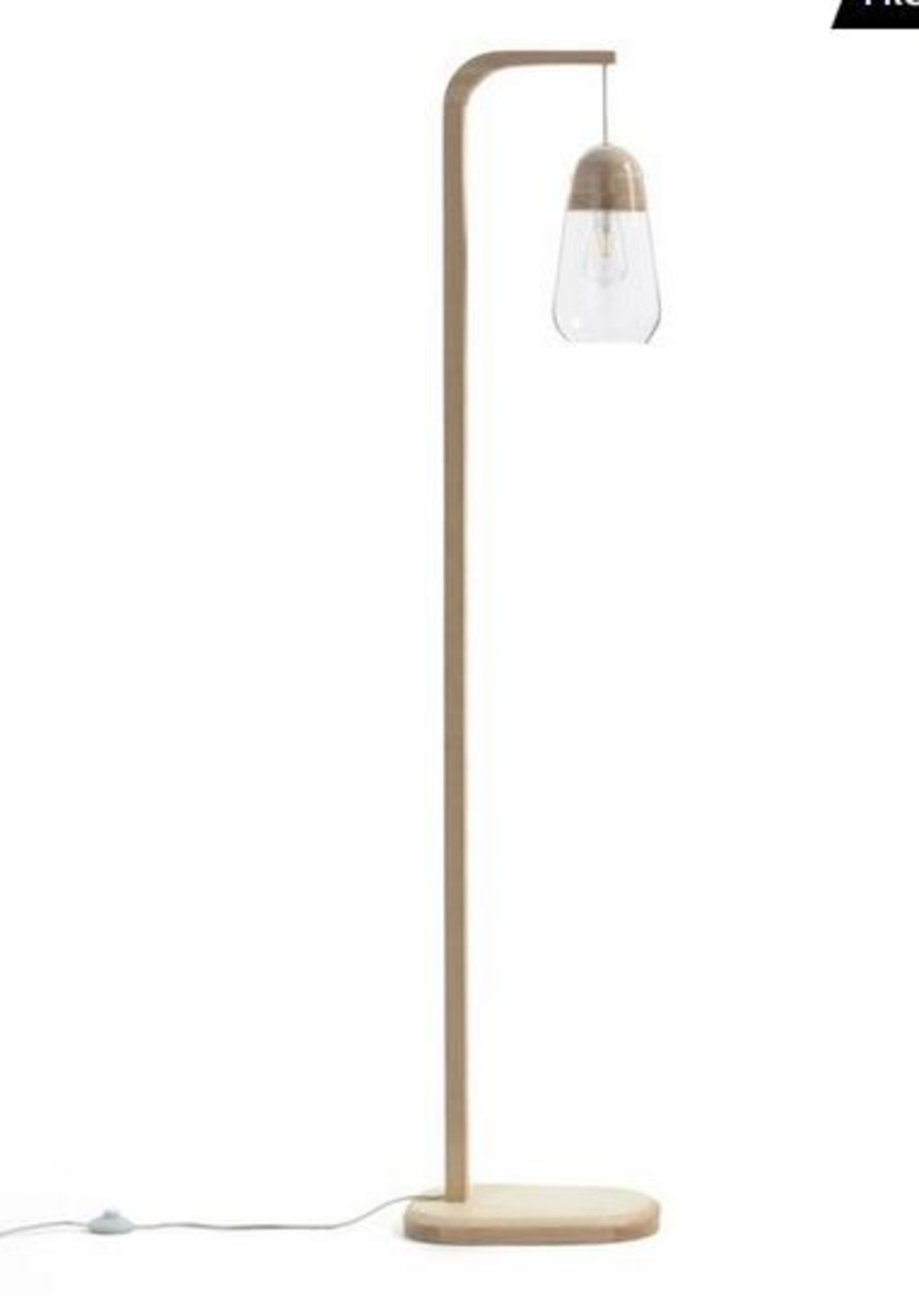 LA REDOUTE NASOA GLASS AND WOOD FLOOR LAMP