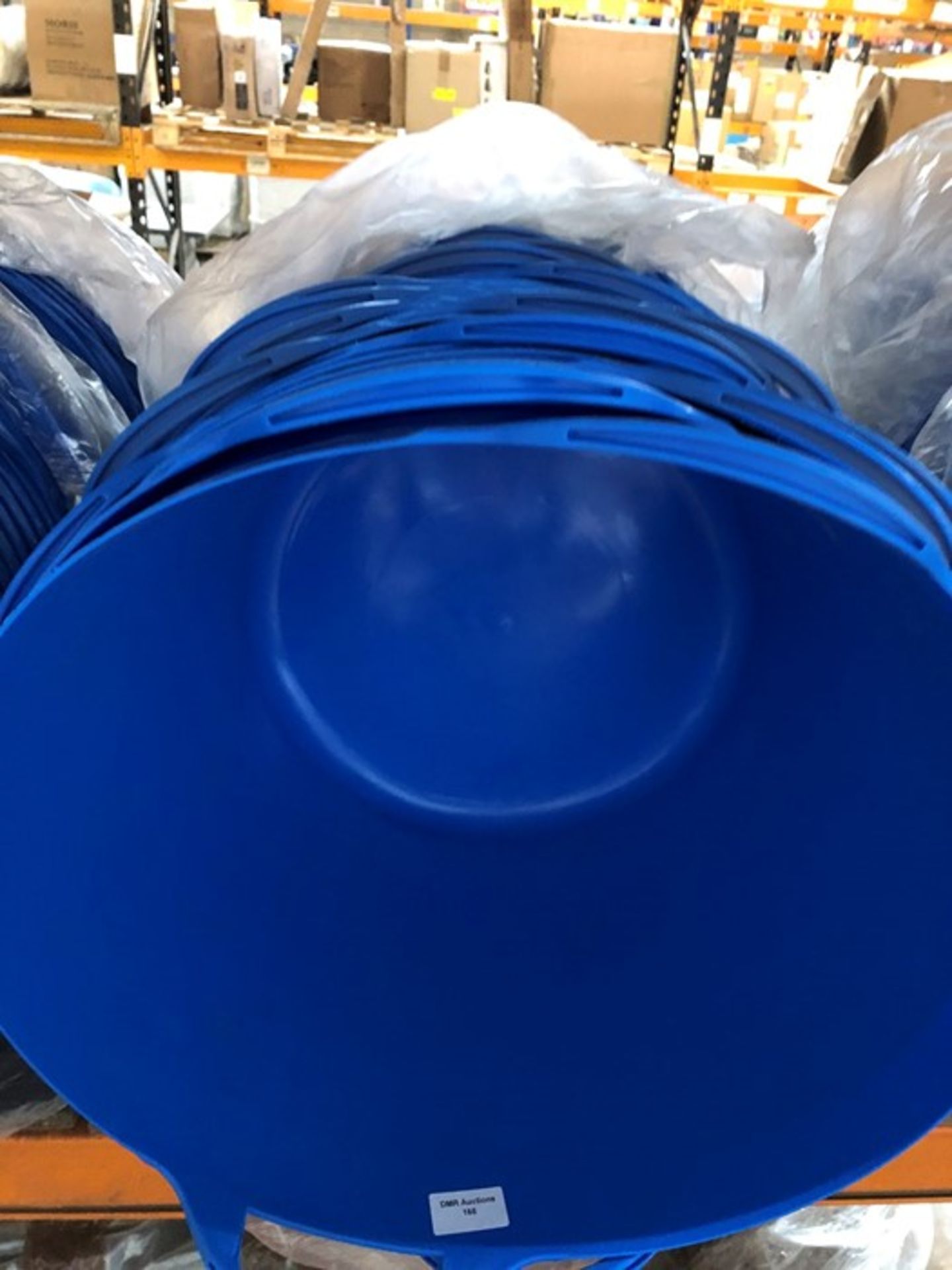 1 LOT TO CONTAIN APPROX 30 PLUS STAPLES PLASTERERS BUCKETS / FLEXIBLE TUBS IN BLUE