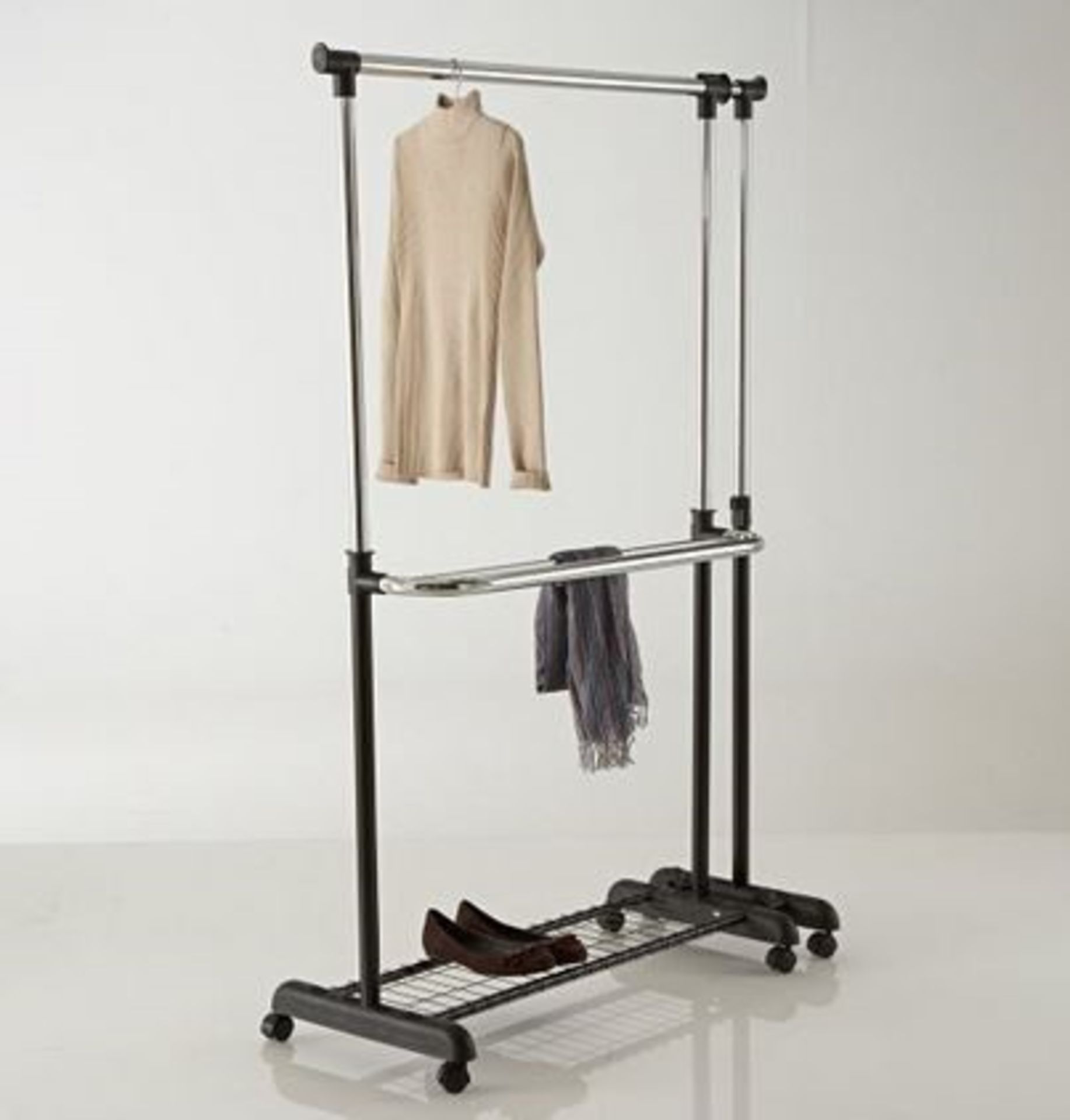 LA REDOUTE CHARIOT DOUBLE EXTENDABLE SUPPORT CLOTHES RAIL