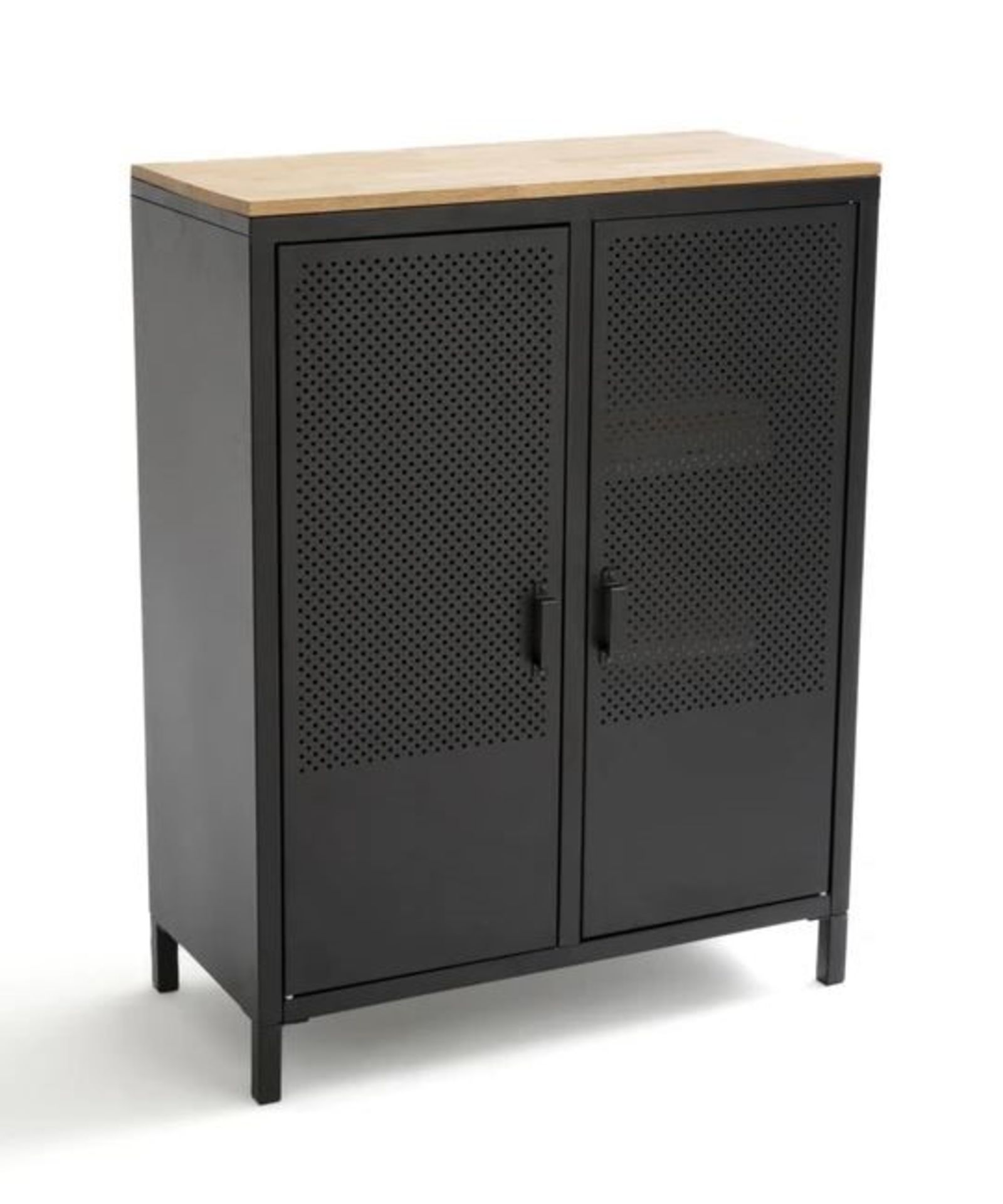 LA REDOUTE AGAMA 2 DOOR METAL AND OAK CABINET