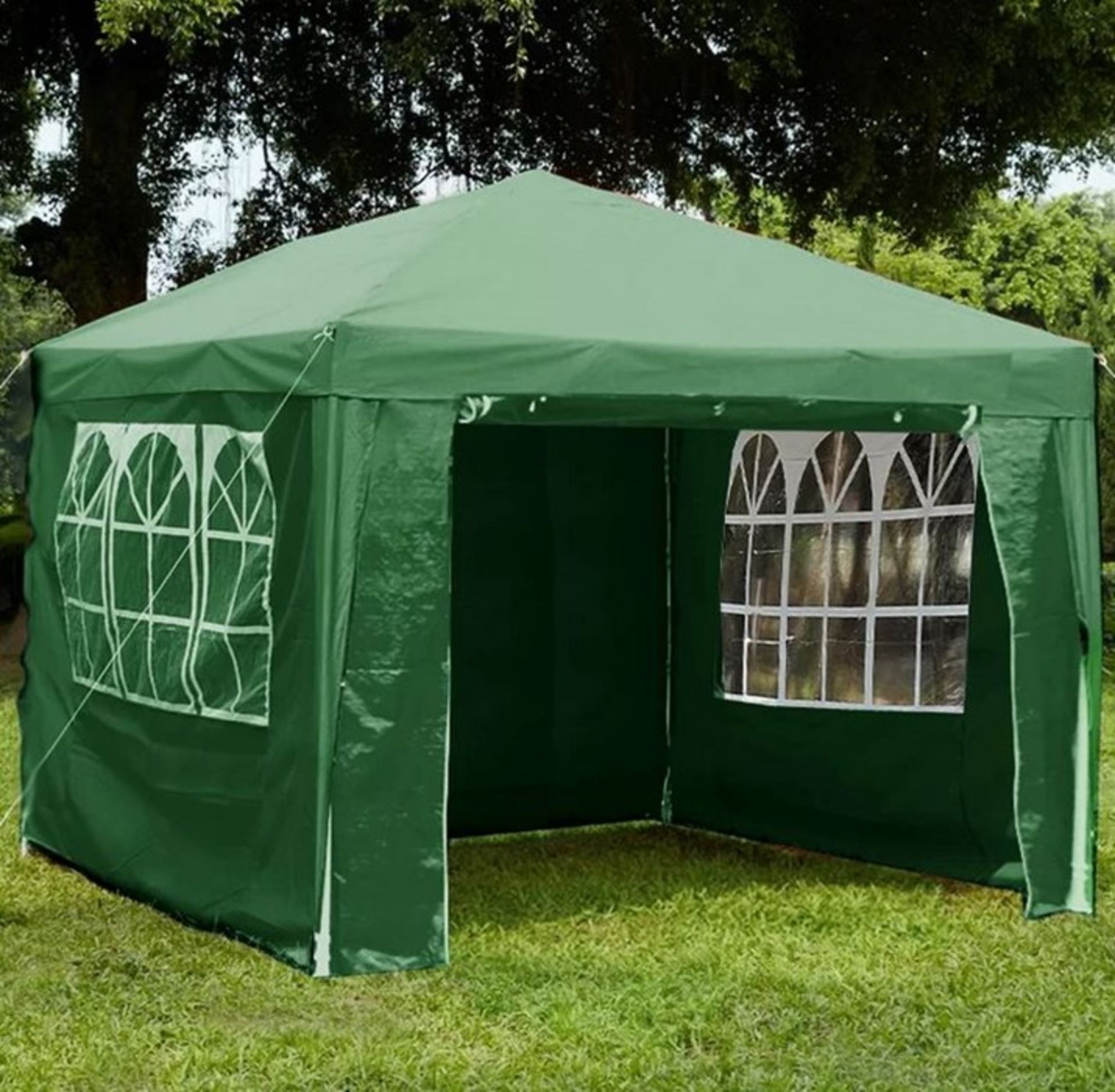 SOL 72 OUTDOOR SHAPIRO 3 X 3M METAL PARTY TENT / COLOUR (ROOF): GREEN