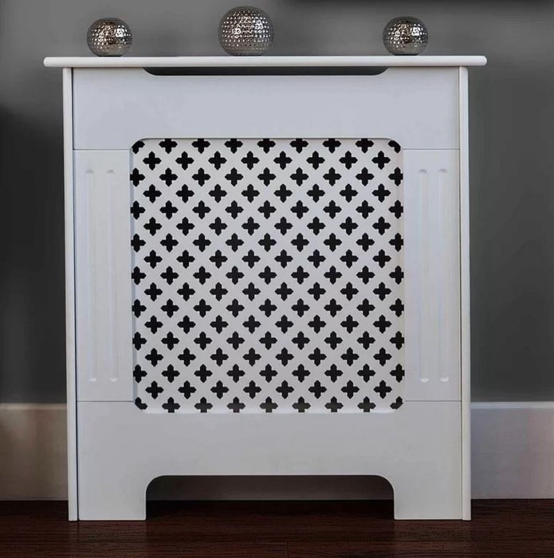 BUGGS RADIATOR COVER / SIZE: 82CM H X 78CM W X 19CM D (SMALL) / FINISH: WHITE