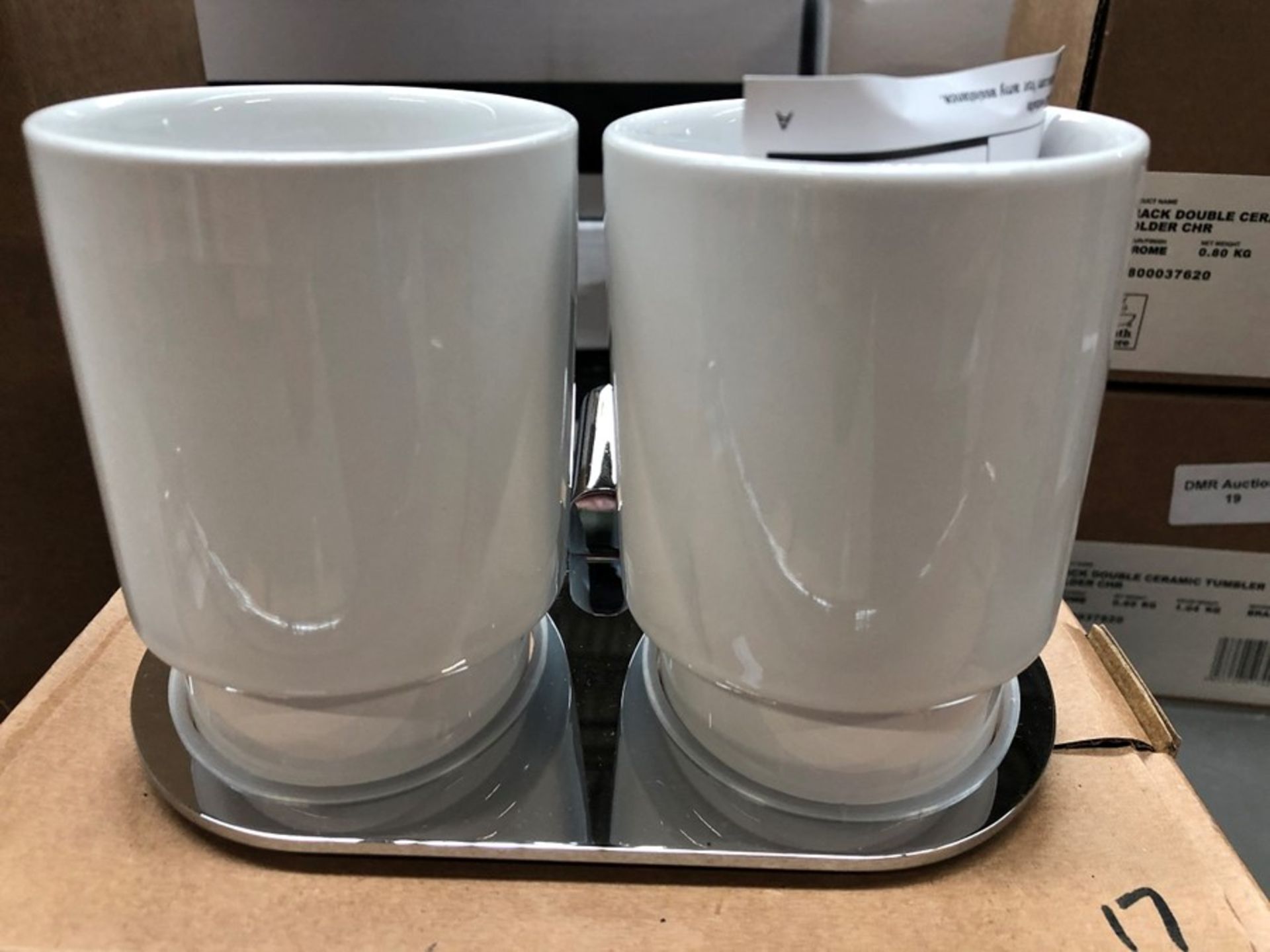 TRACK DOUBLE WALL HUNG CERAMIC TUMBLER SET. RRP £95 - Image 2 of 2